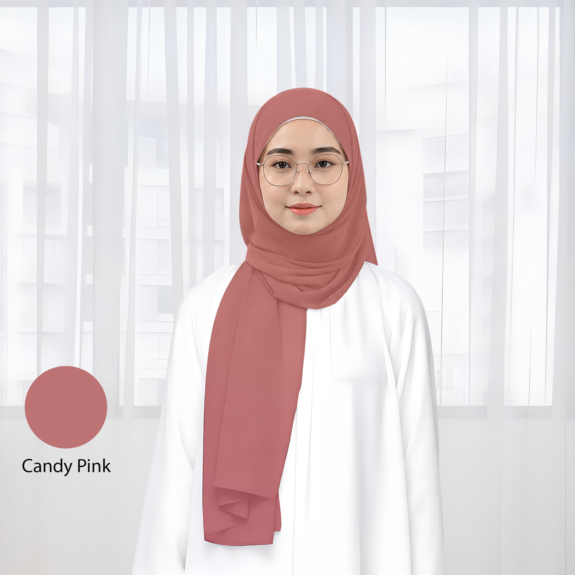 Premium Heavy Chiffon Plain Shawl 2 Meter No3 Dark Plum