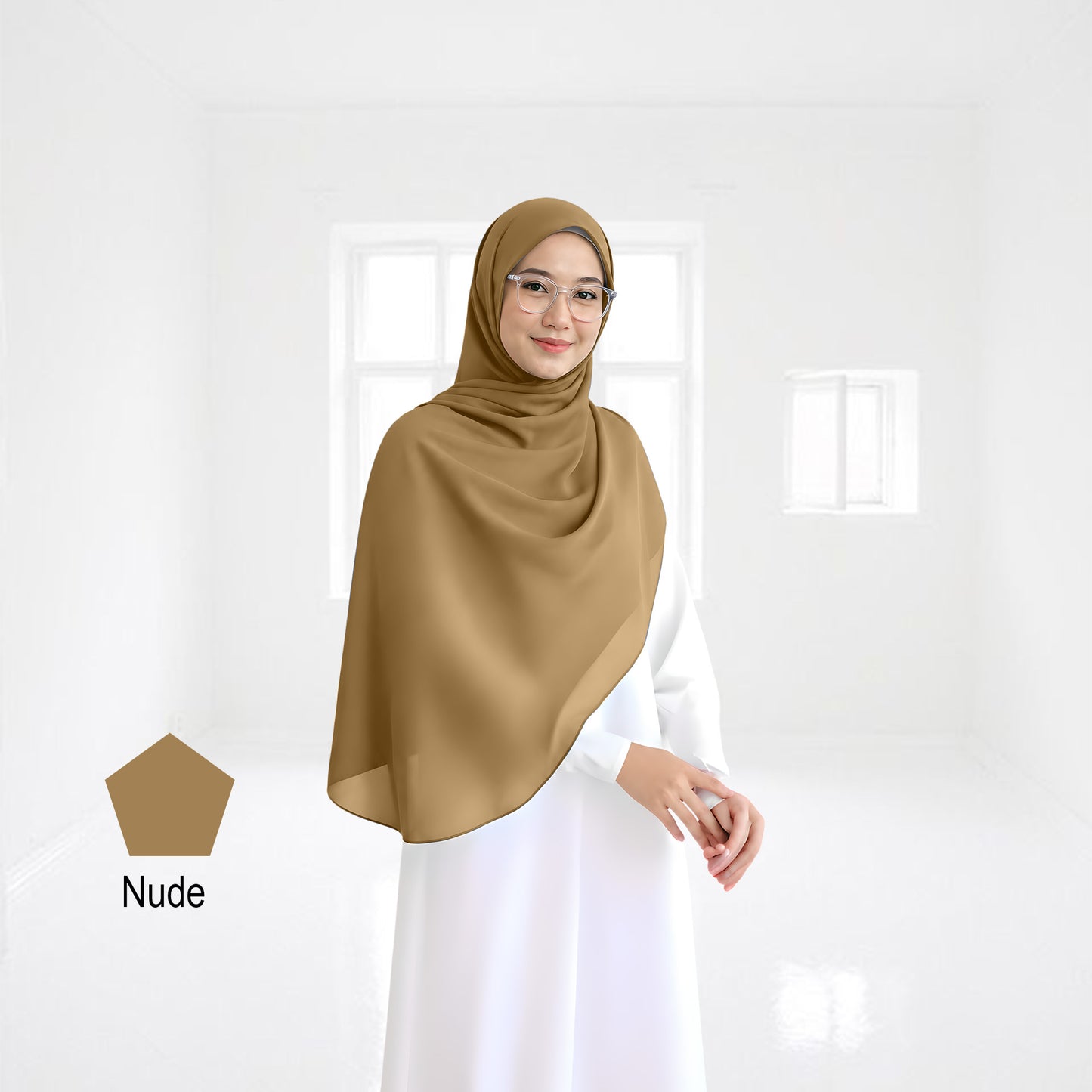 Premium Heavy Chiffon Full Curve Shawl 2 Meter - No13 Blue Green