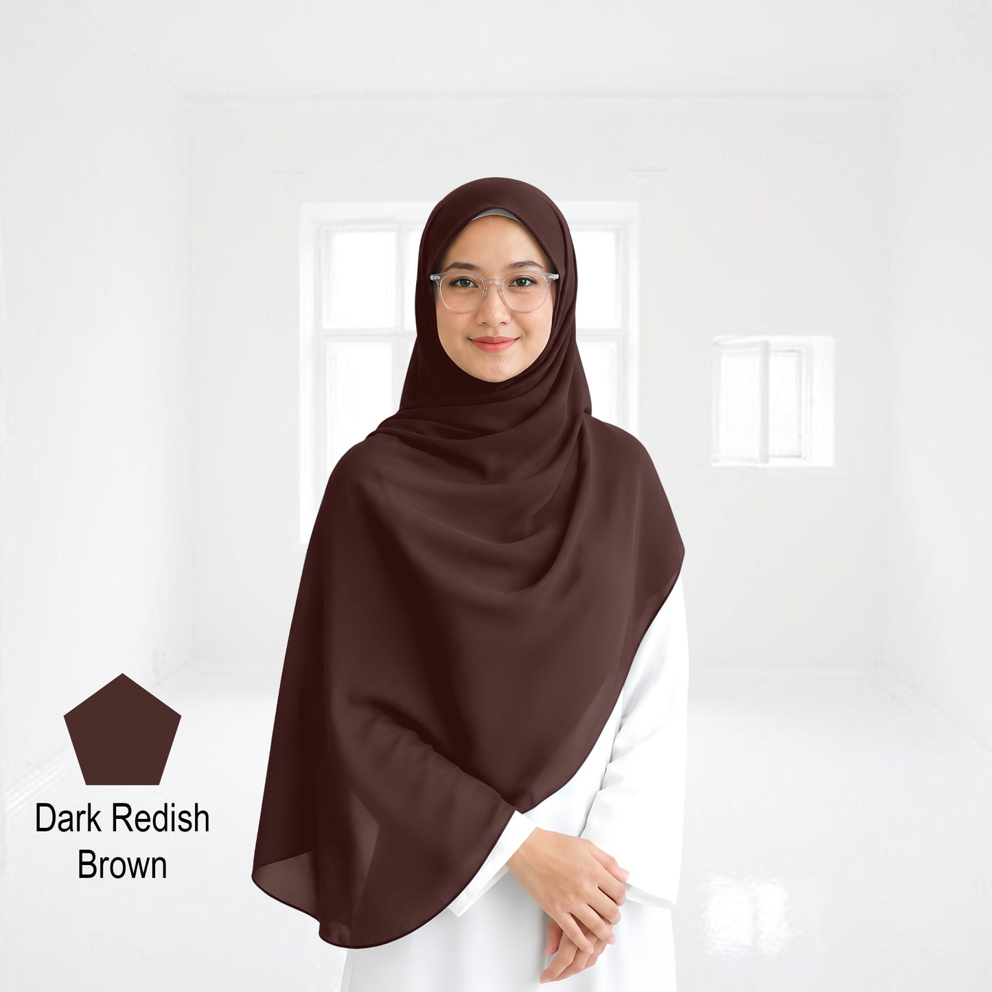 Premium Heavy Chiffon Full Curve Shawl 2 Meter - No14 Pastel Blue