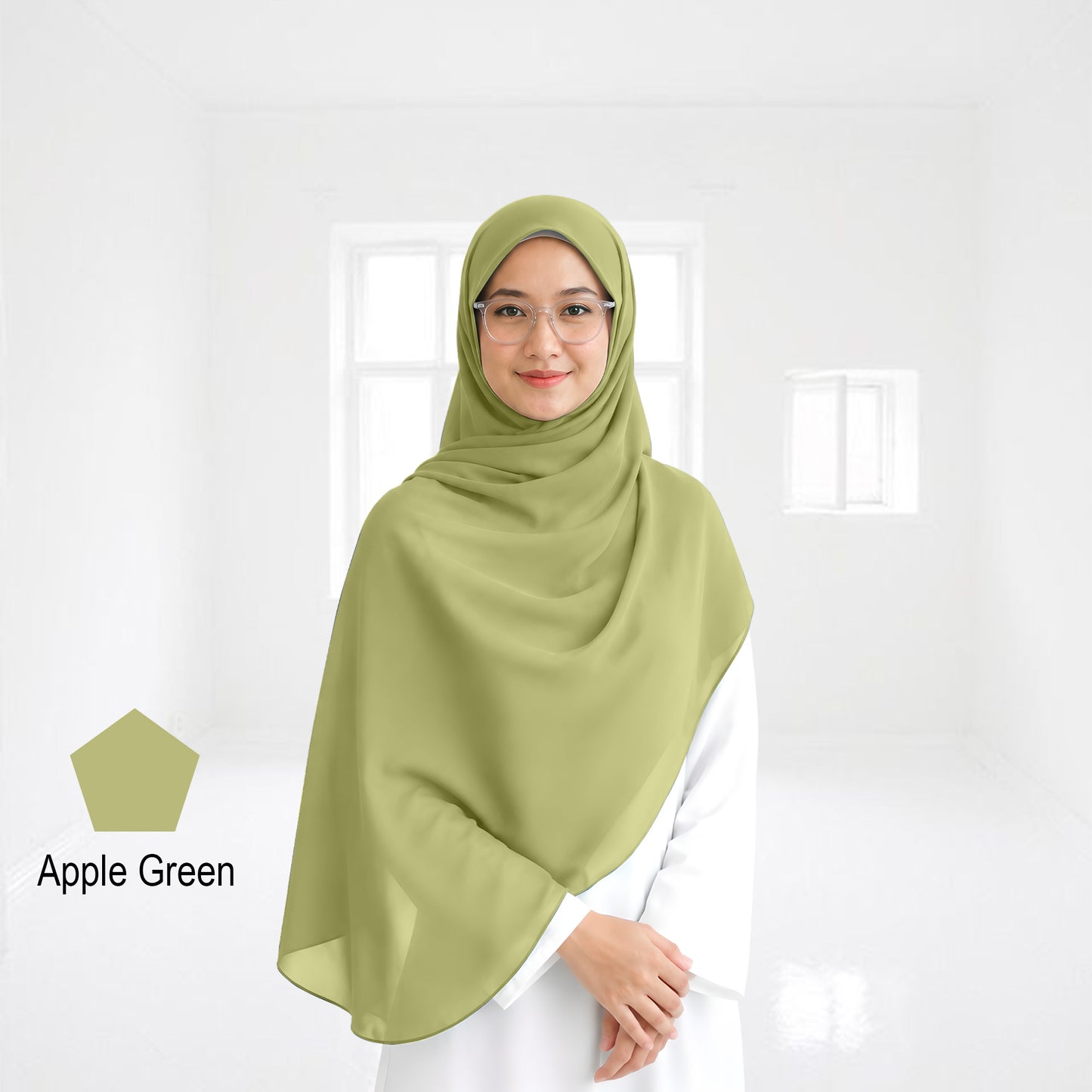 Premium Heavy Chiffon Full Curve Shawl 2 Meter - No36 Coral Glow