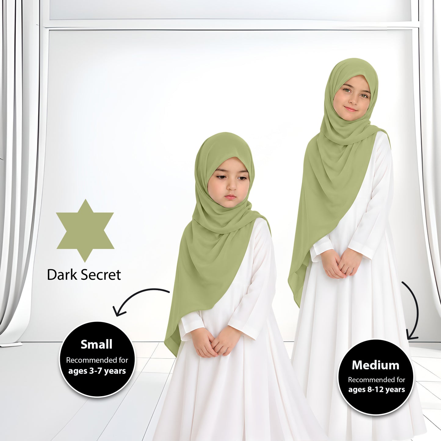 Kids Heavy Chiffon Budak Shawl - 