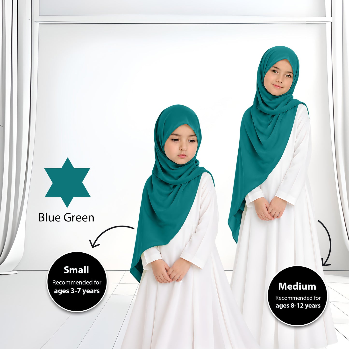 Kids Heavy Chiffon Budak Shawl - 