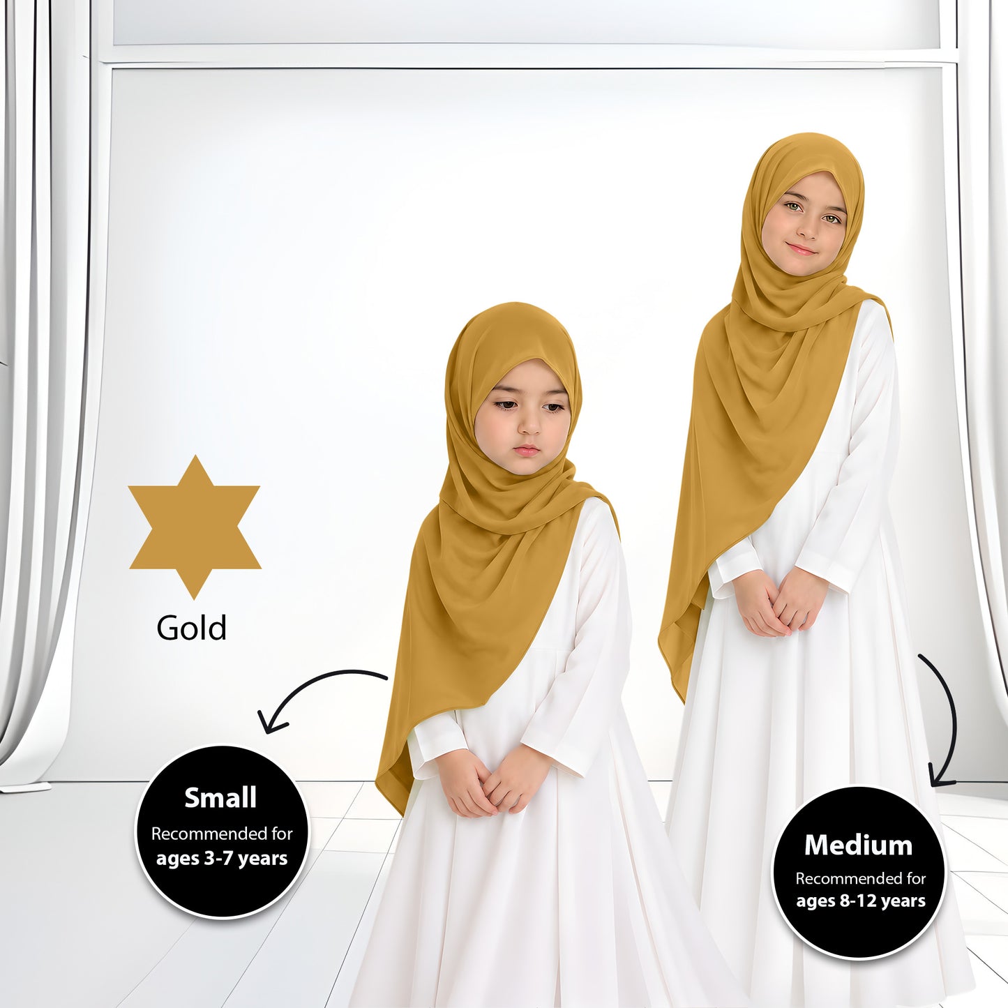 Kids Heavy Chiffon Budak Shawl - No14 Pastel Blue