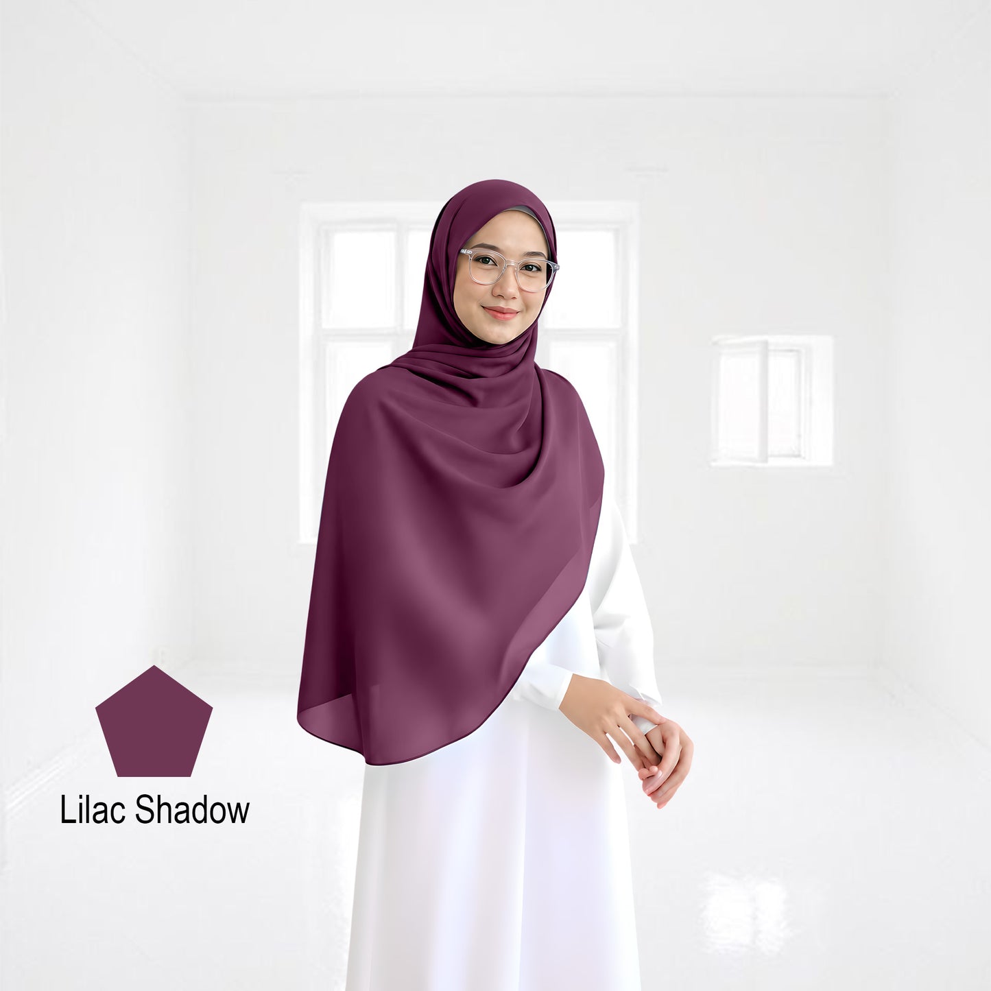 Premium Heavy Chiffon Full Curve Shawl 2 Meter - No21 Light Dusty Rose