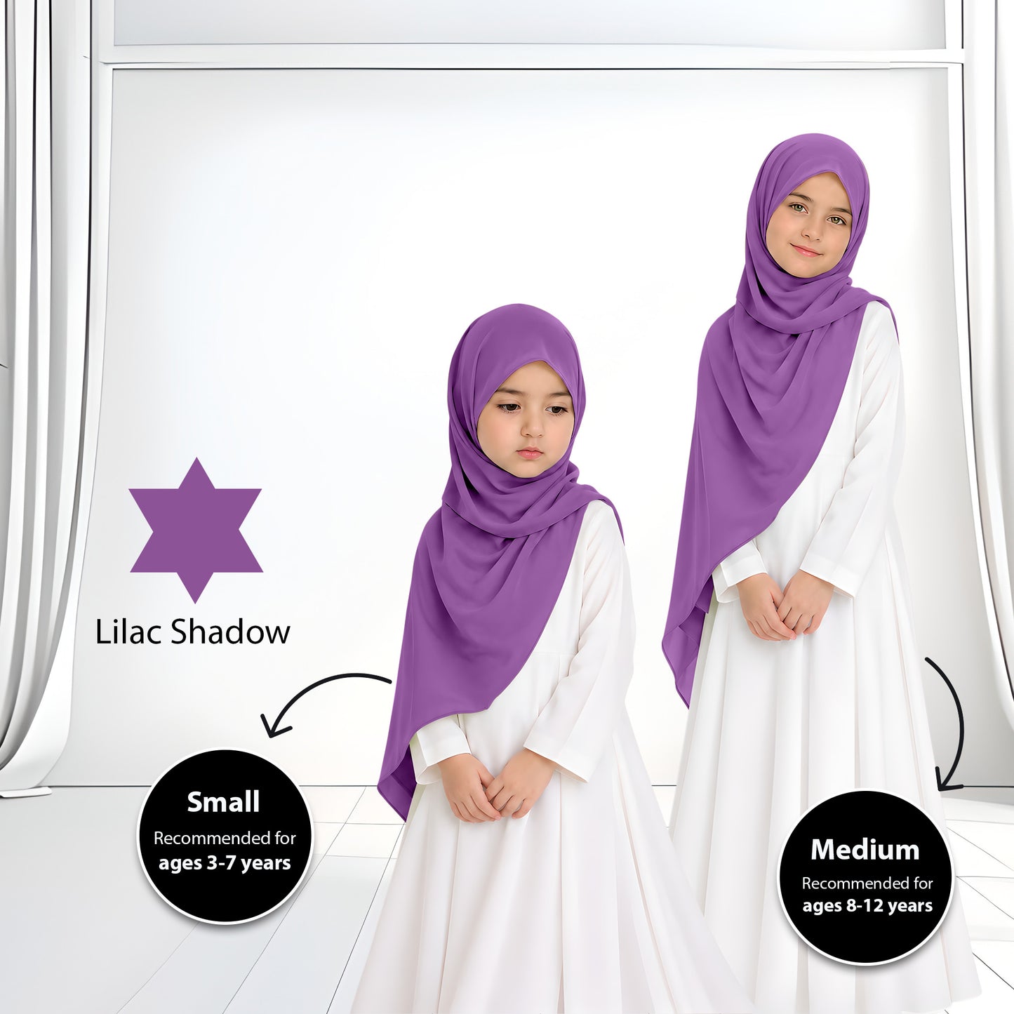 Kids Heavy Chiffon Budak Shawl - 