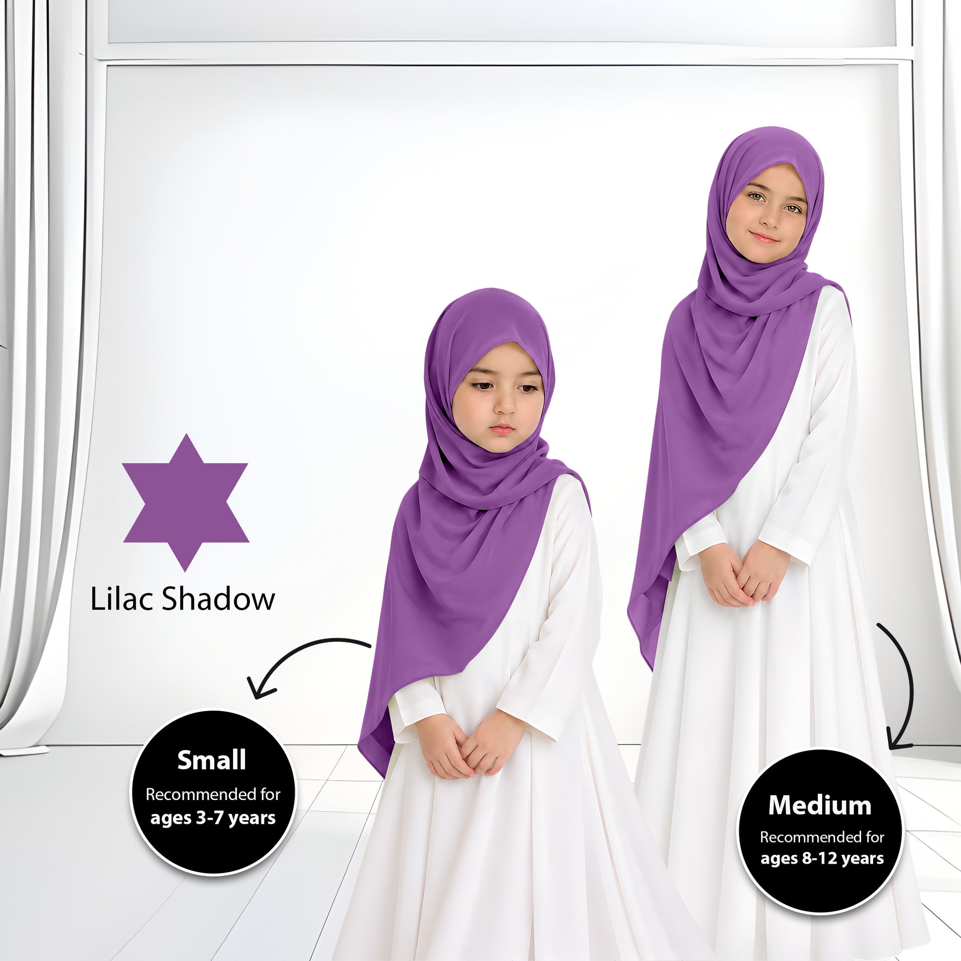 Kids Heavy Chiffon Budak Shawl - No17 Gold