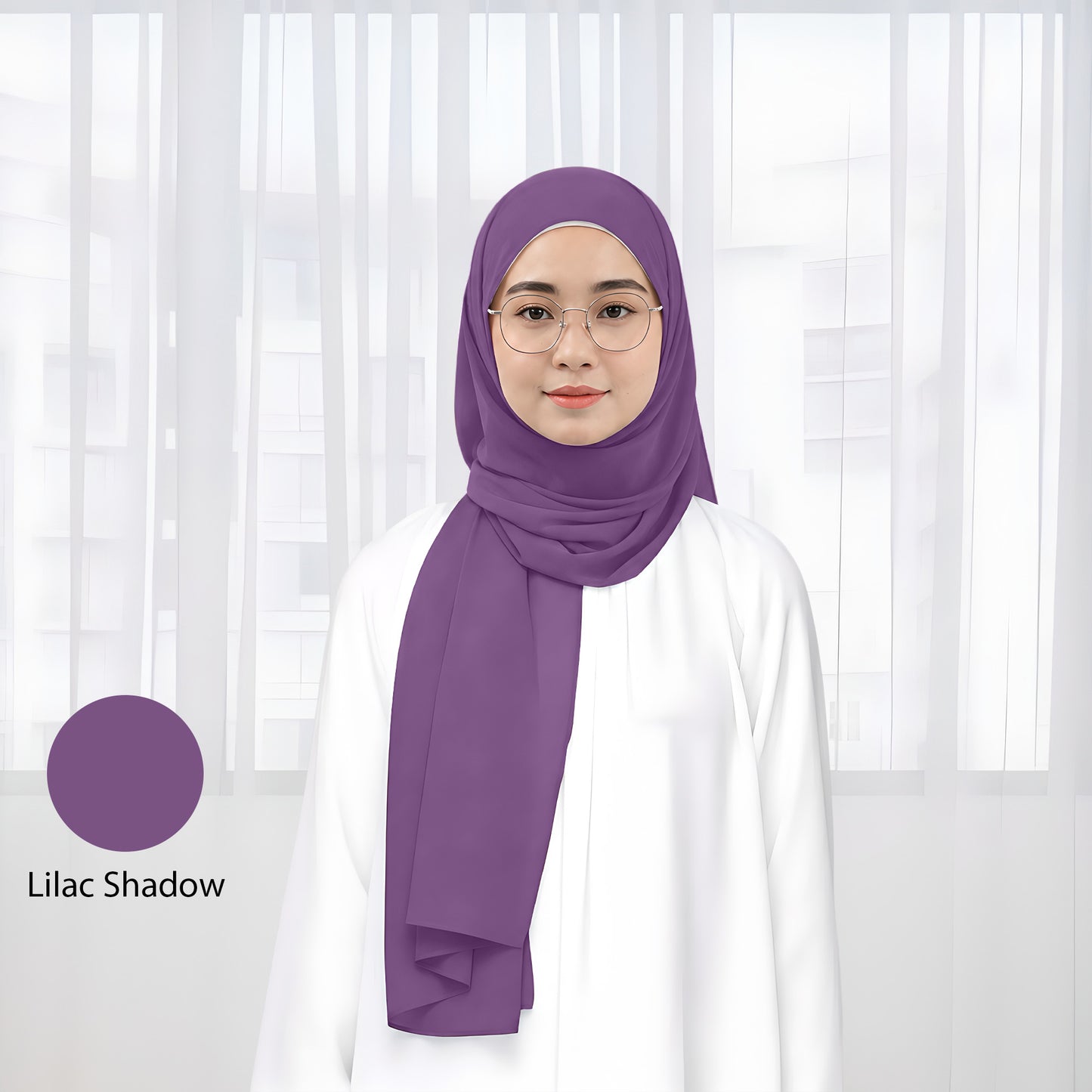 Premium Heavy Chiffon Plain Shawl 2 Meter No21 Light Dusty Rose