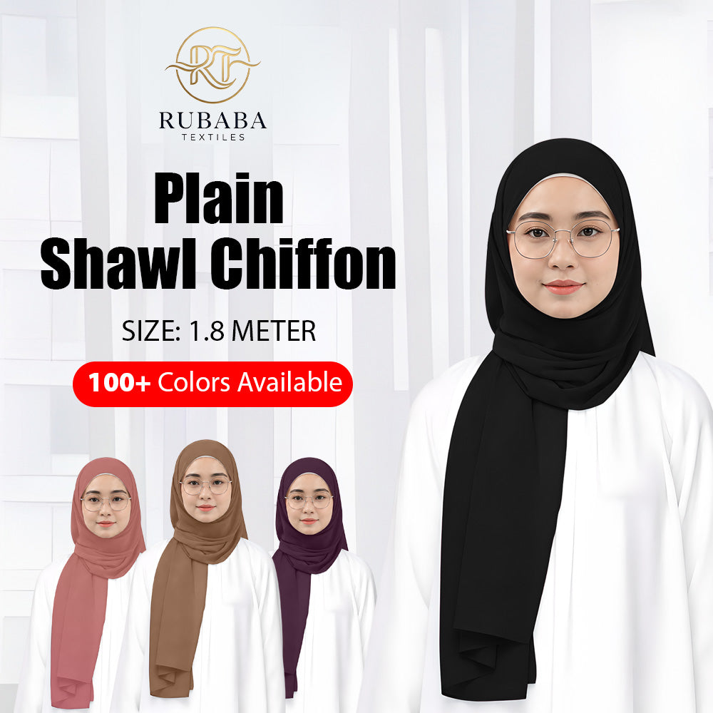 Premium Heavy Chiffon Plain Shawl 1.8 Meter No1 Candy Pink | Rubaba Textiles