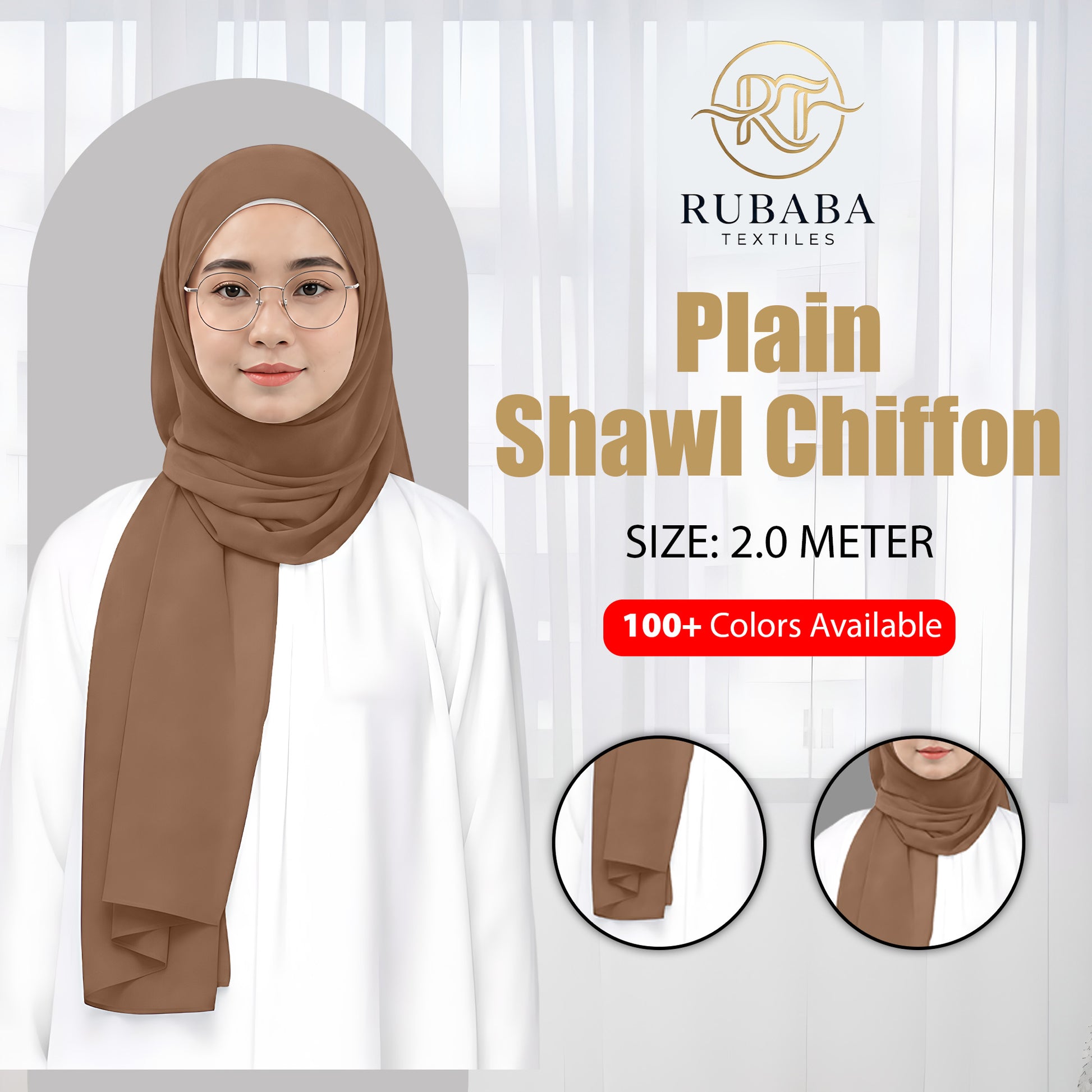 Premium Heavy Chiffon Plain Shawl 2 Meter No1 Candy Pink