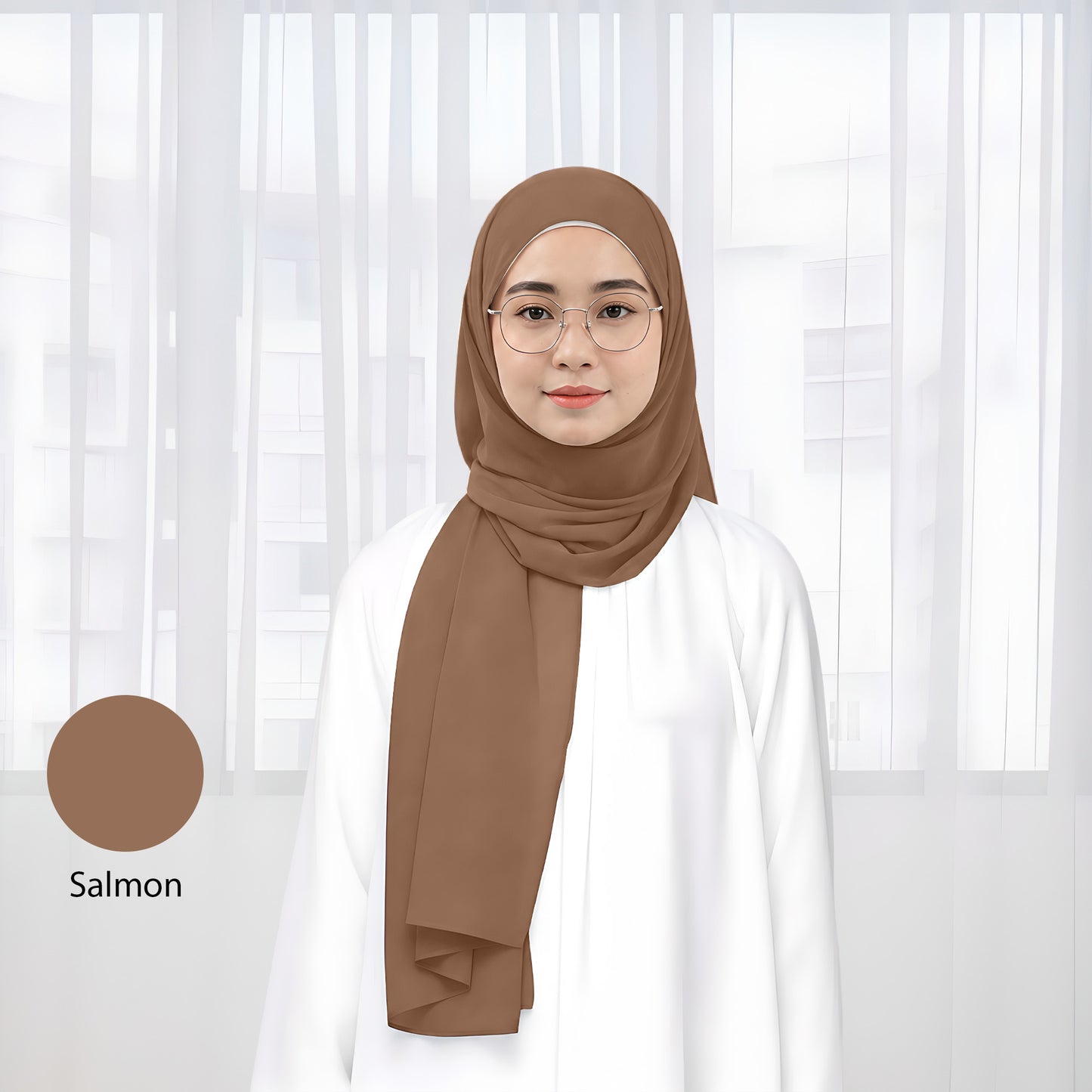 Premium Heavy Chiffon Plain Shawl 2 Meter No4 Dark Olive