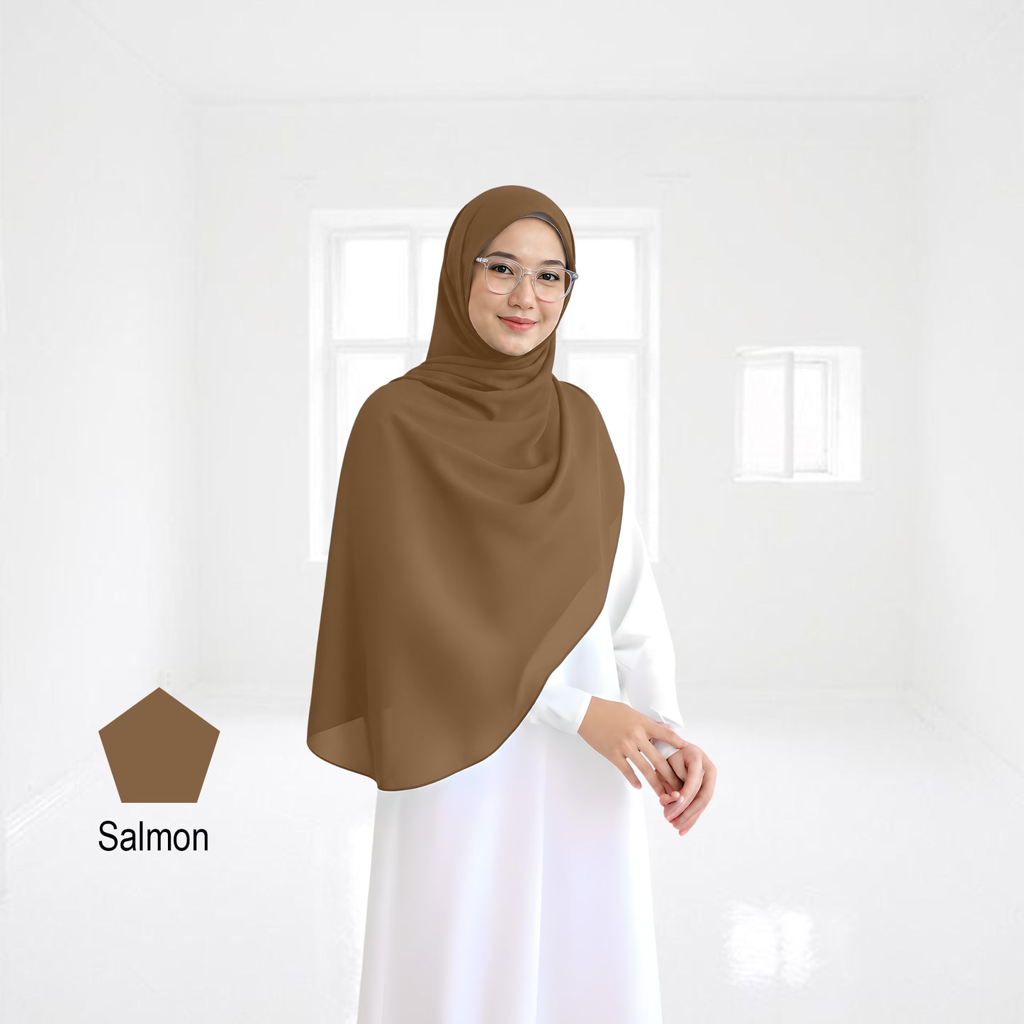 Premium Heavy Chiffon Full Curve Shawl 2 Meter - No4 Dark Olive