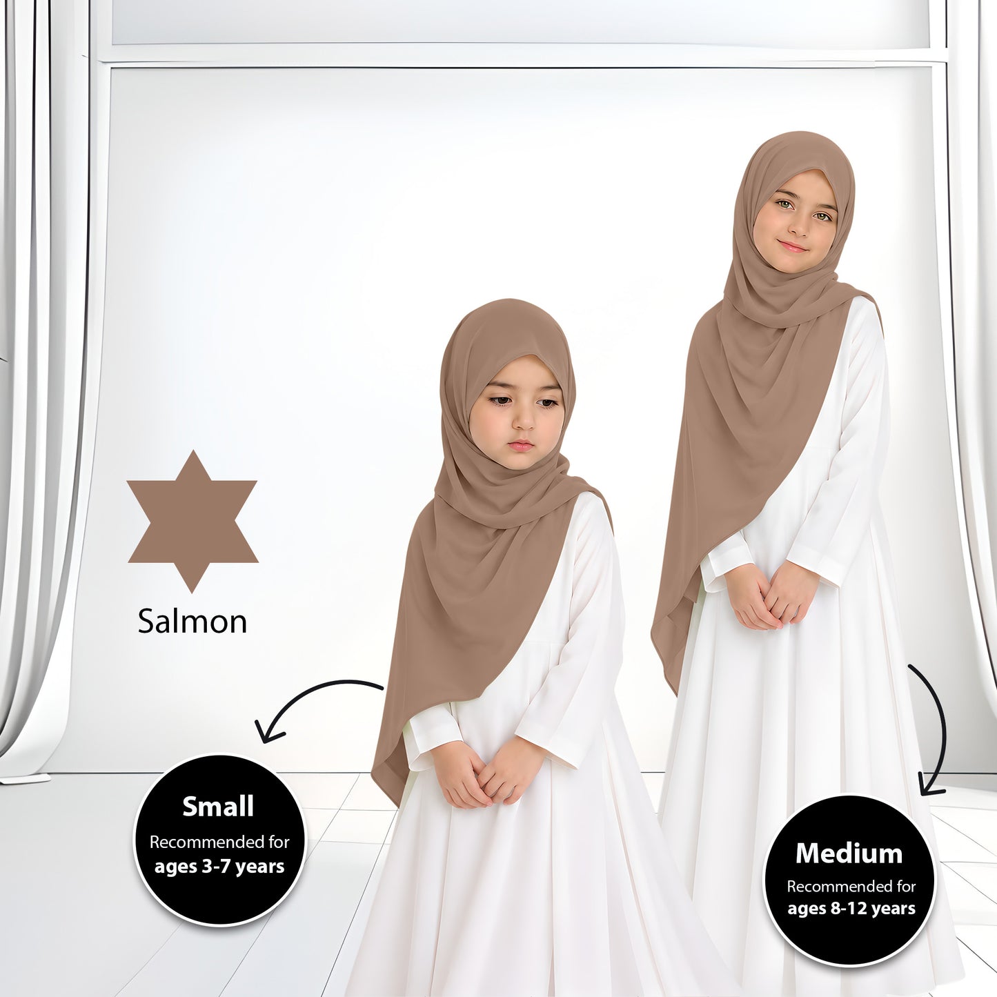 Kids Heavy Chiffon Budak Shawl - No18 Royal Blue
