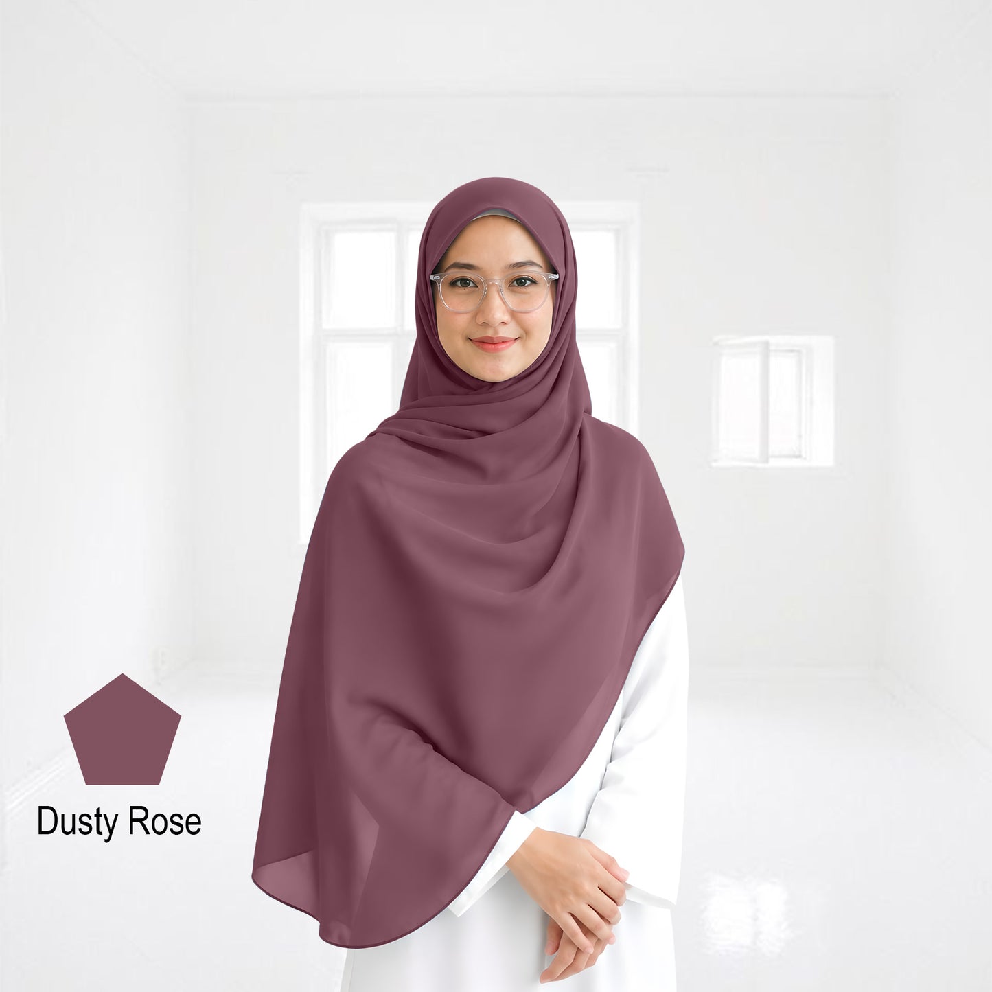 Premium Heavy Chiffon Full Curve Shawl 2 Meter - No22 Dark Grey