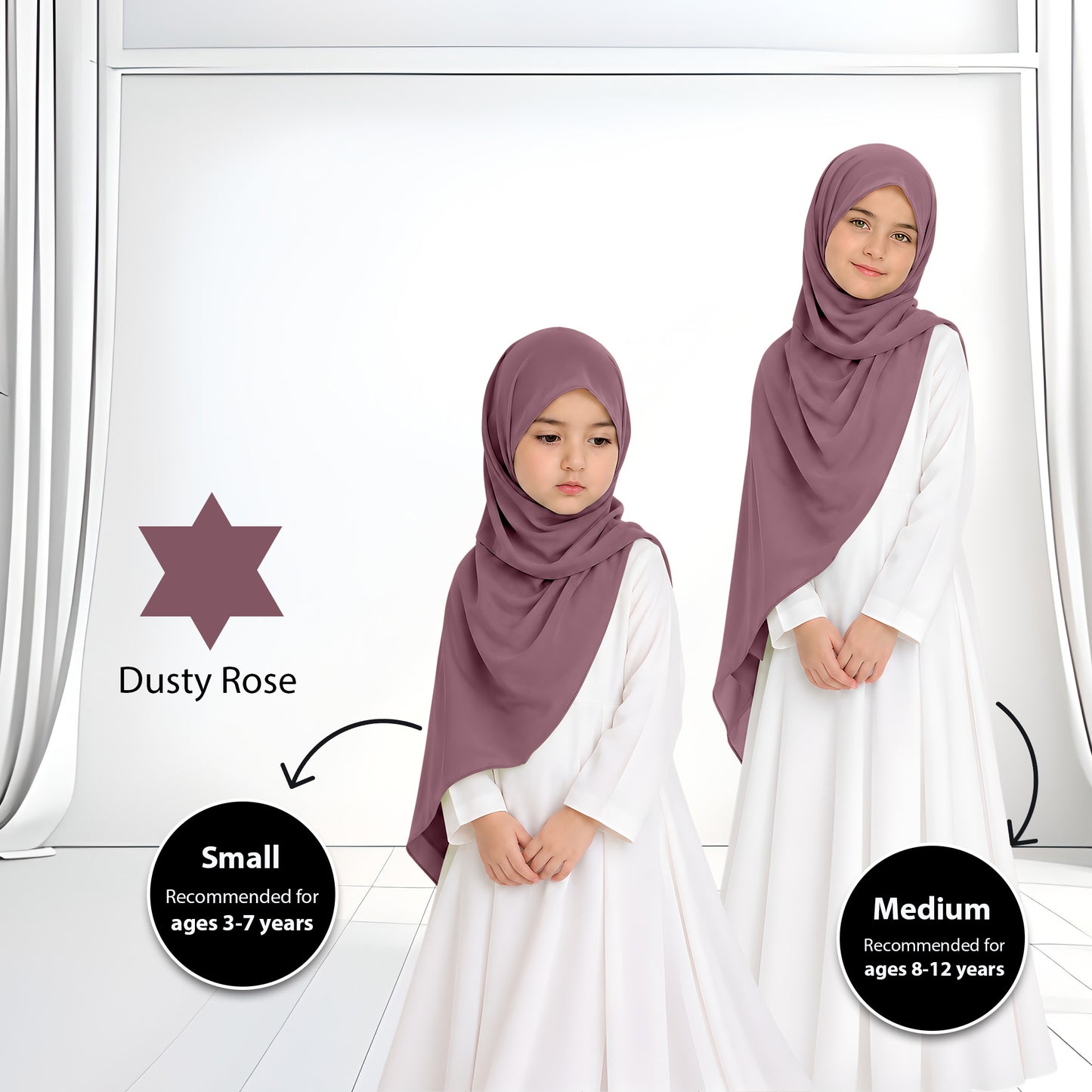 Kids Heavy Chiffon Budak Shawl - 