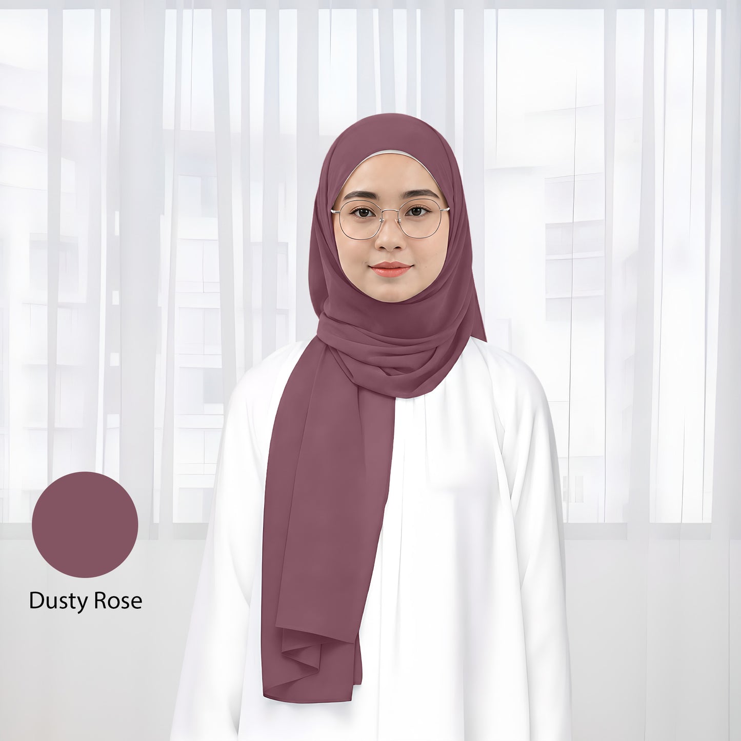 Premium Heavy Chiffon Plain Shawl 2 Meter No22 Dark Grey