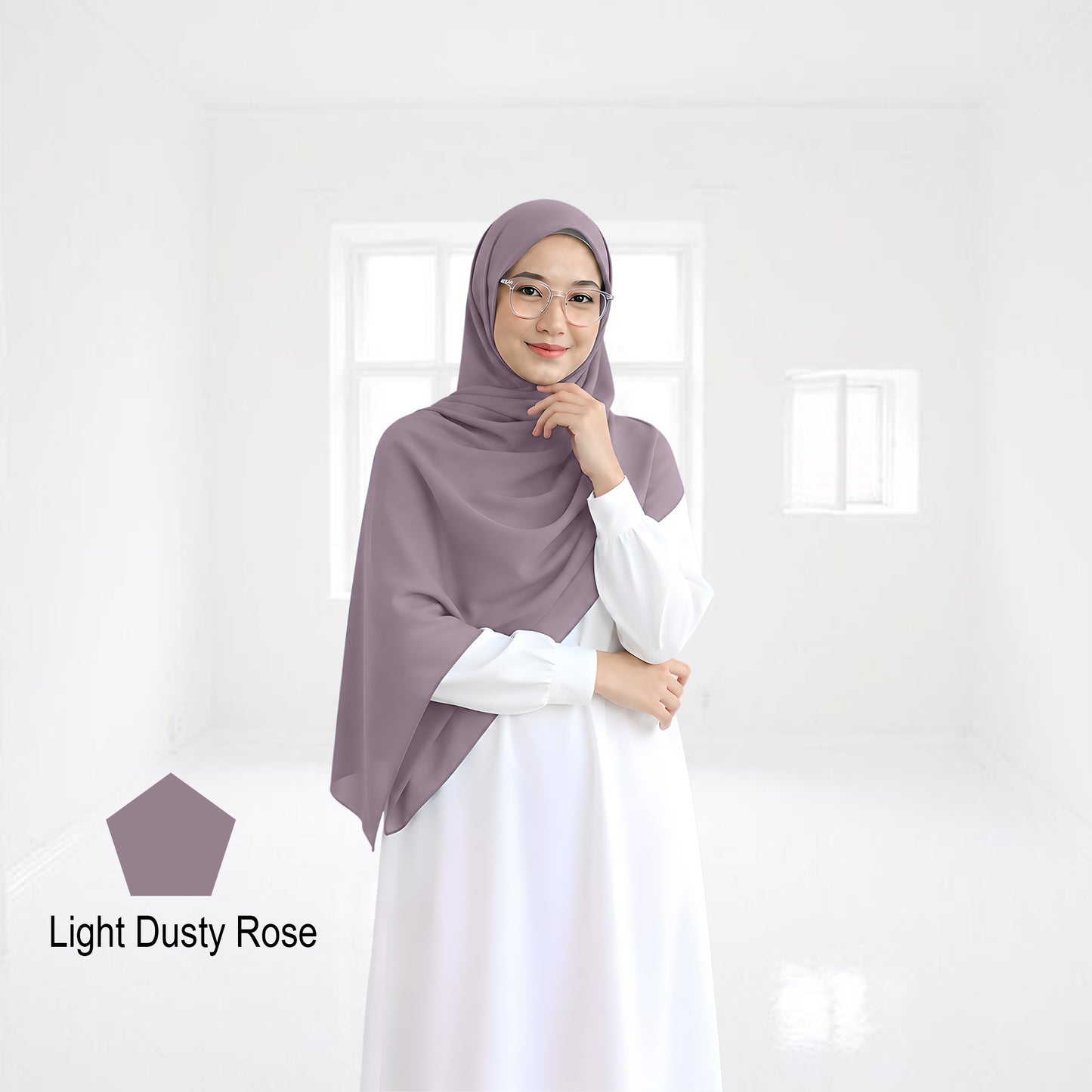 Premium Heavy Chiffon Full Curve Shawl 2 Meter - No23 Ocean Green