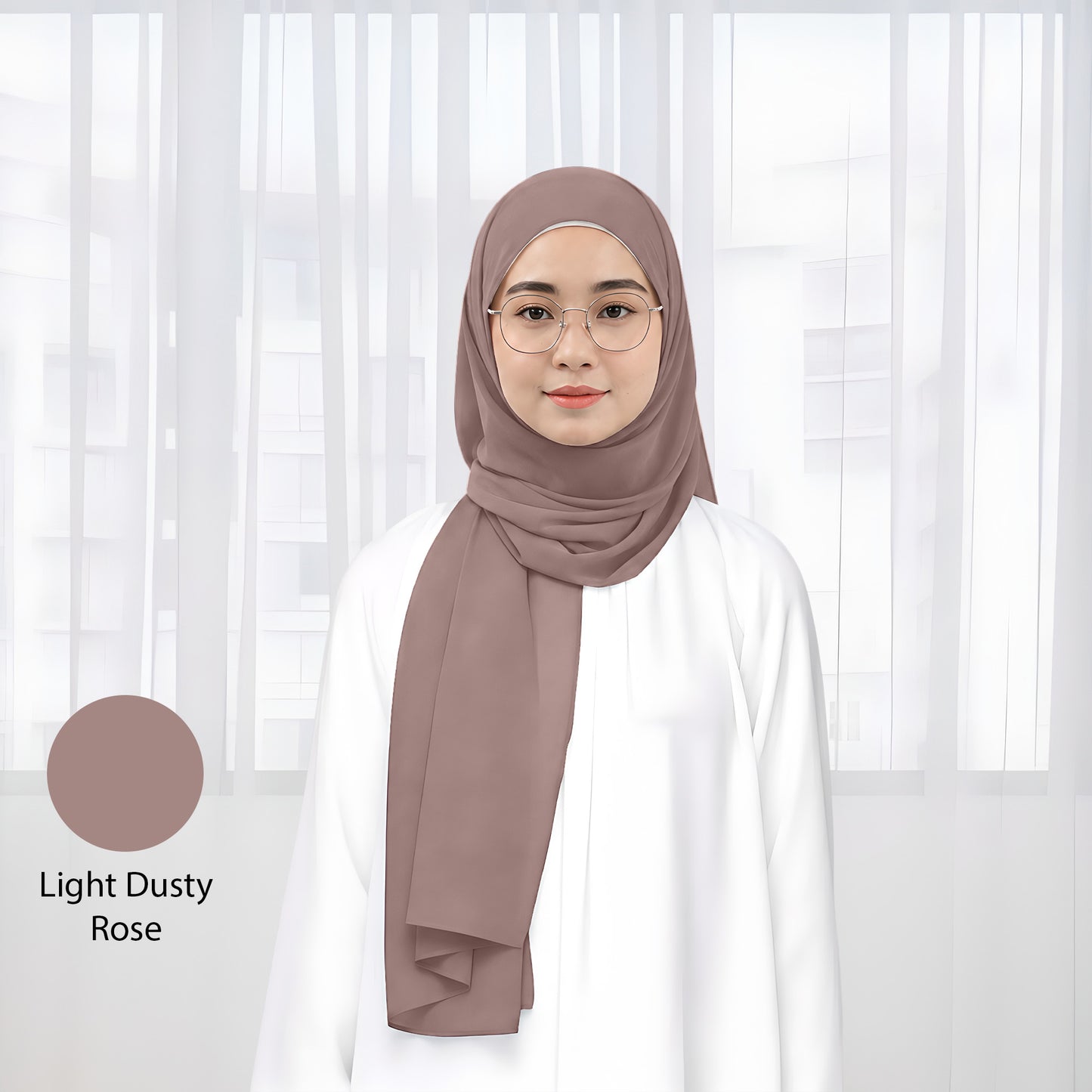 Premium Heavy Chiffon Plain Shawl 2 Meter No23 Ocean Green