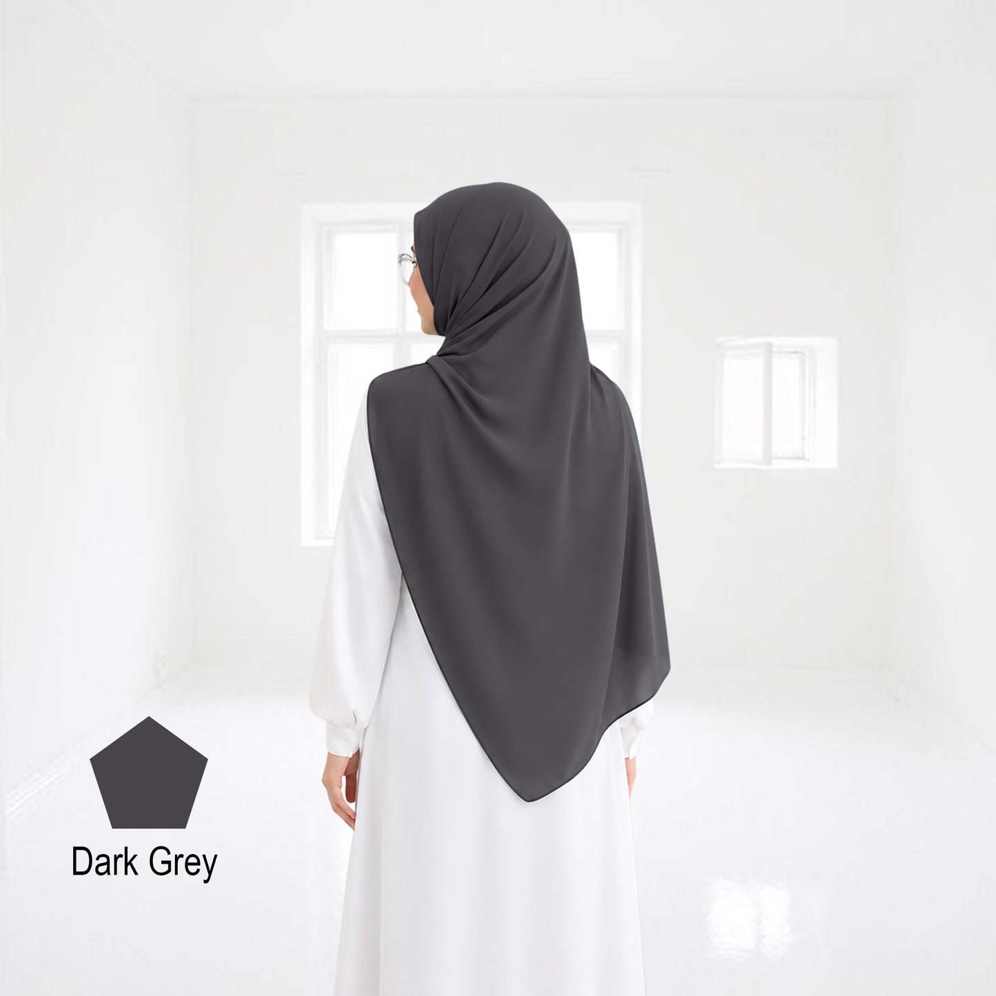 Premium Heavy Chiffon Full Curve Shawl 2 Meter - No24 Navy Blue