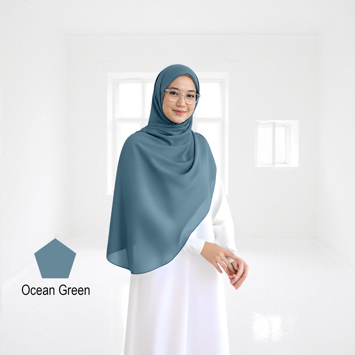 Premium Heavy Chiffon Full Curve Shawl 2 Meter - No25 Mink Grey