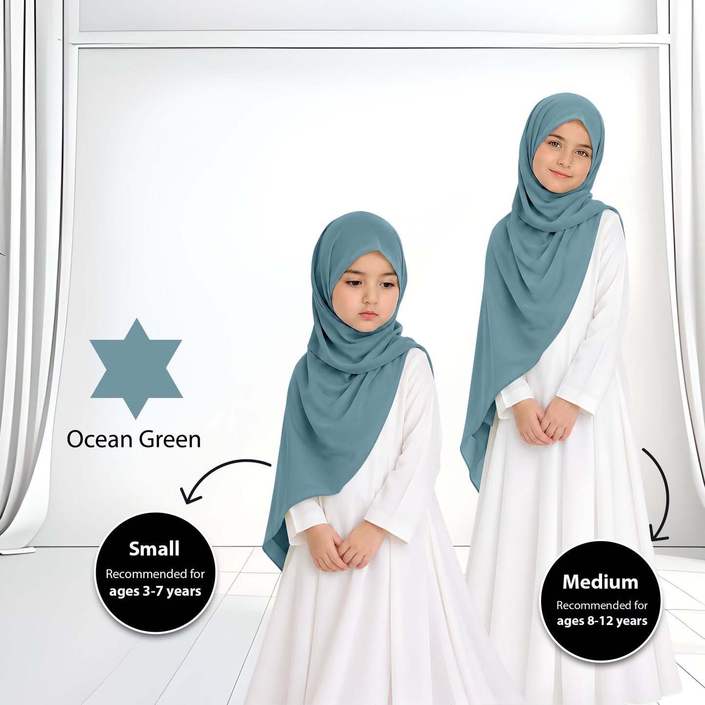 Kids Heavy Chiffon Budak Shawl - 