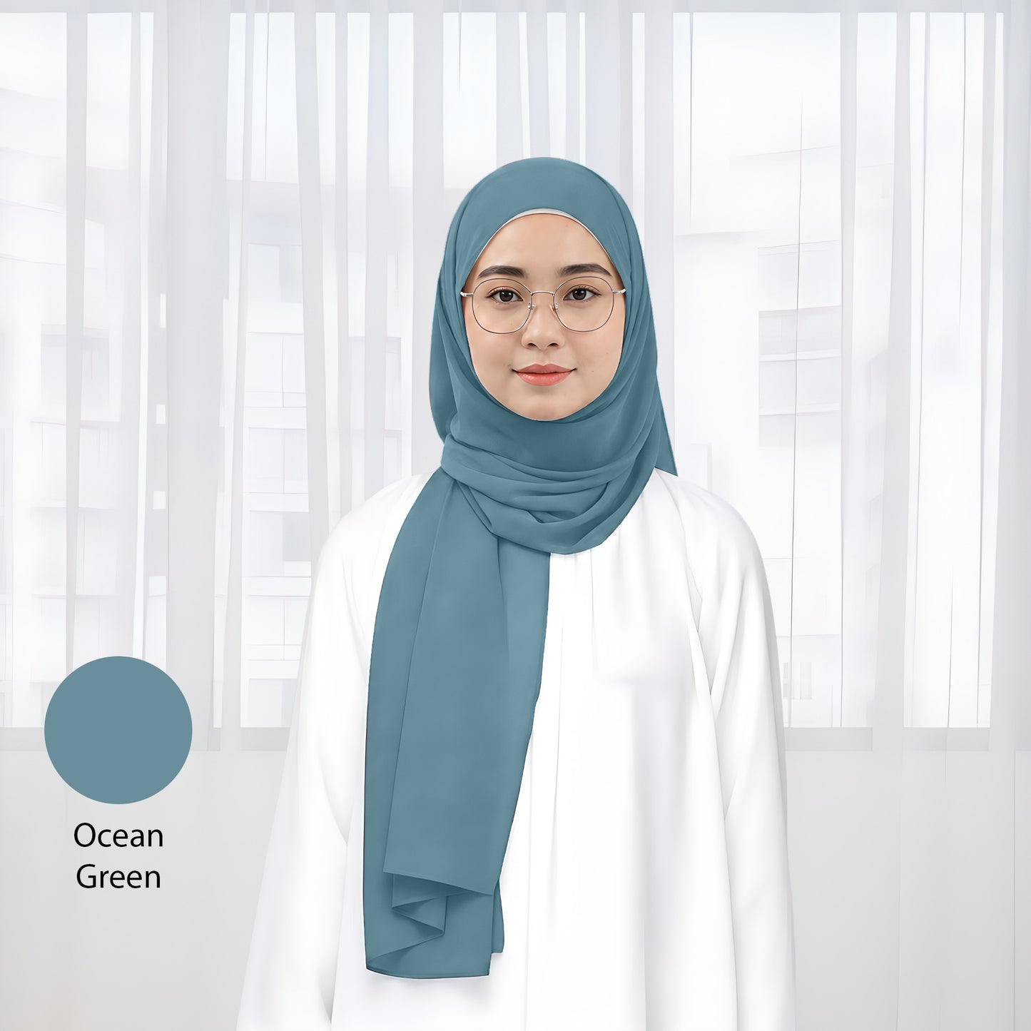 Premium Heavy Chiffon Plain Shawl 2 Meter No24 Navy Blue