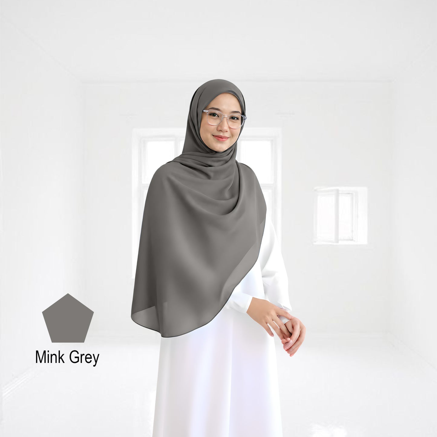 Premium Heavy Chiffon Full Curve Shawl 2 Meter - No29 Teal Blue