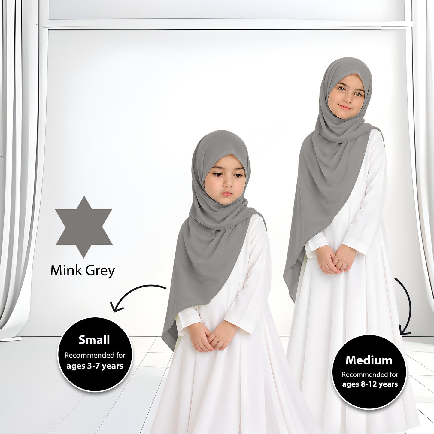 Kids Heavy Chiffon Budak Shawl - No24 Navy Blue