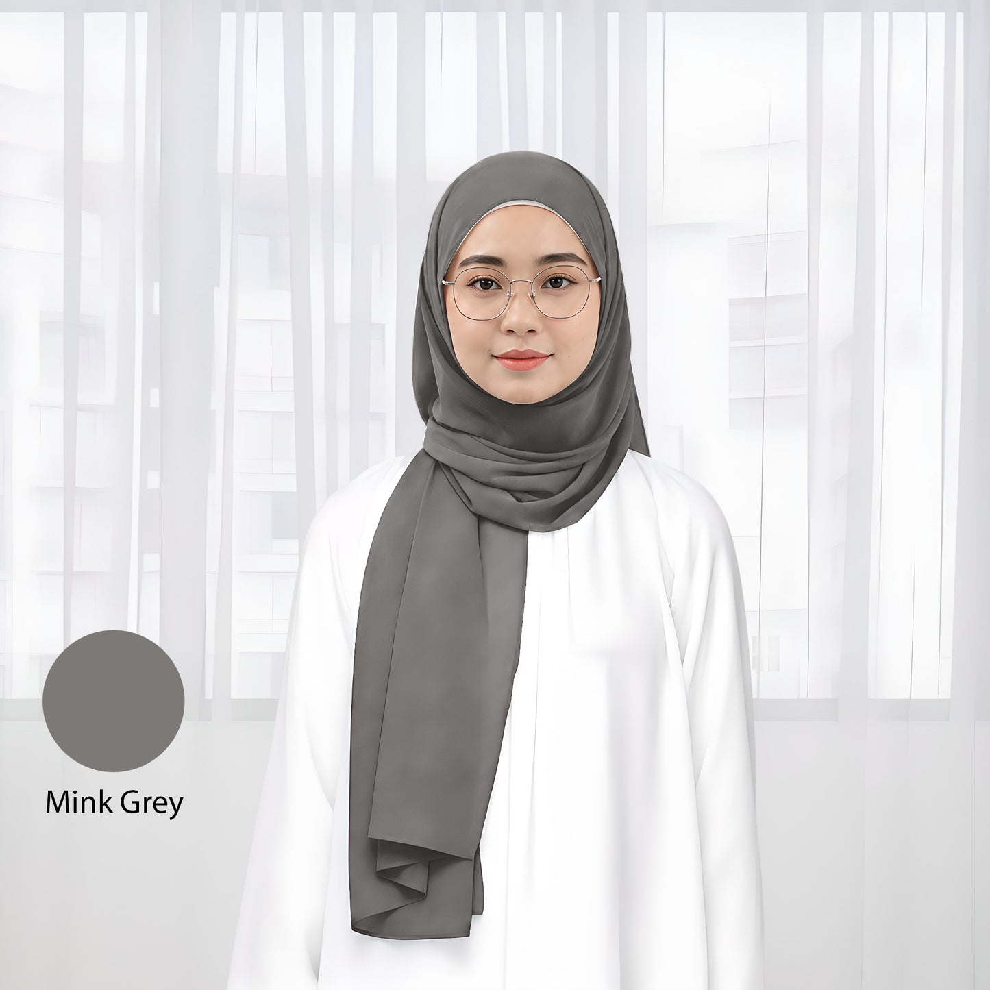 Premium Heavy Chiffon Plain Shawl 2 Meter No28 Chocolate