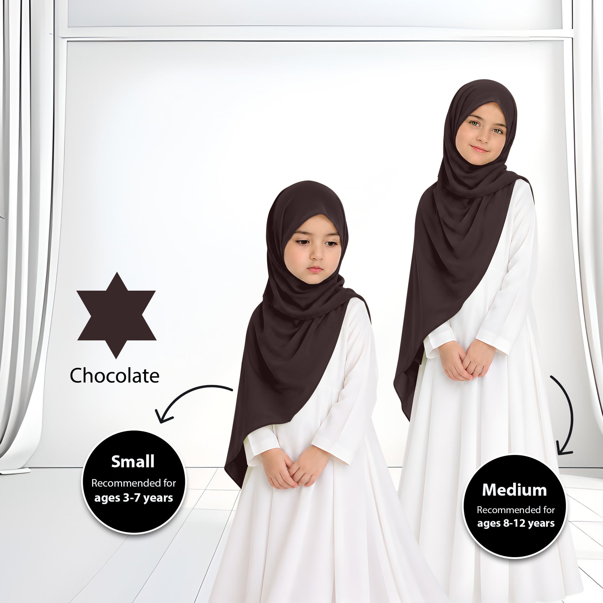 Kids Heavy Chiffon Budak Shawl - No25 Mink Grey