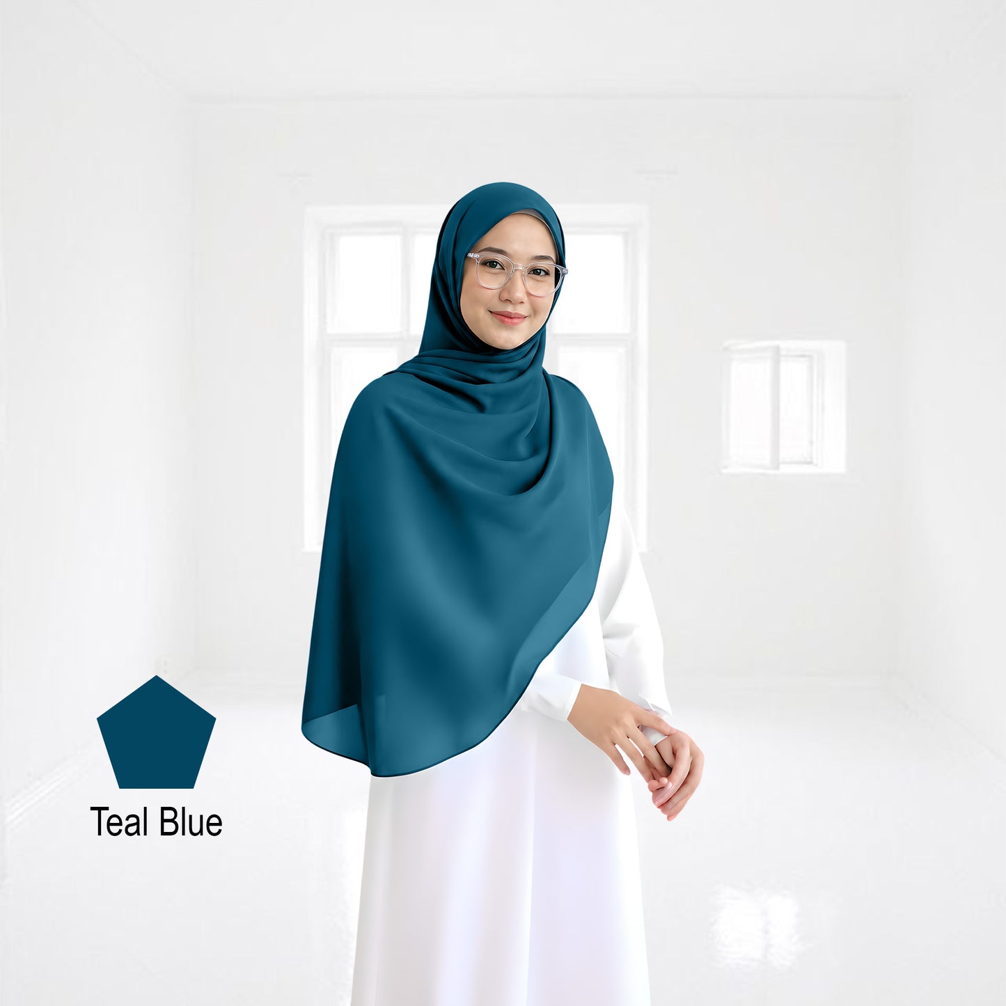 Premium Heavy Chiffon Full Curve Shawl 2 Meter - No32 Soft Nude
