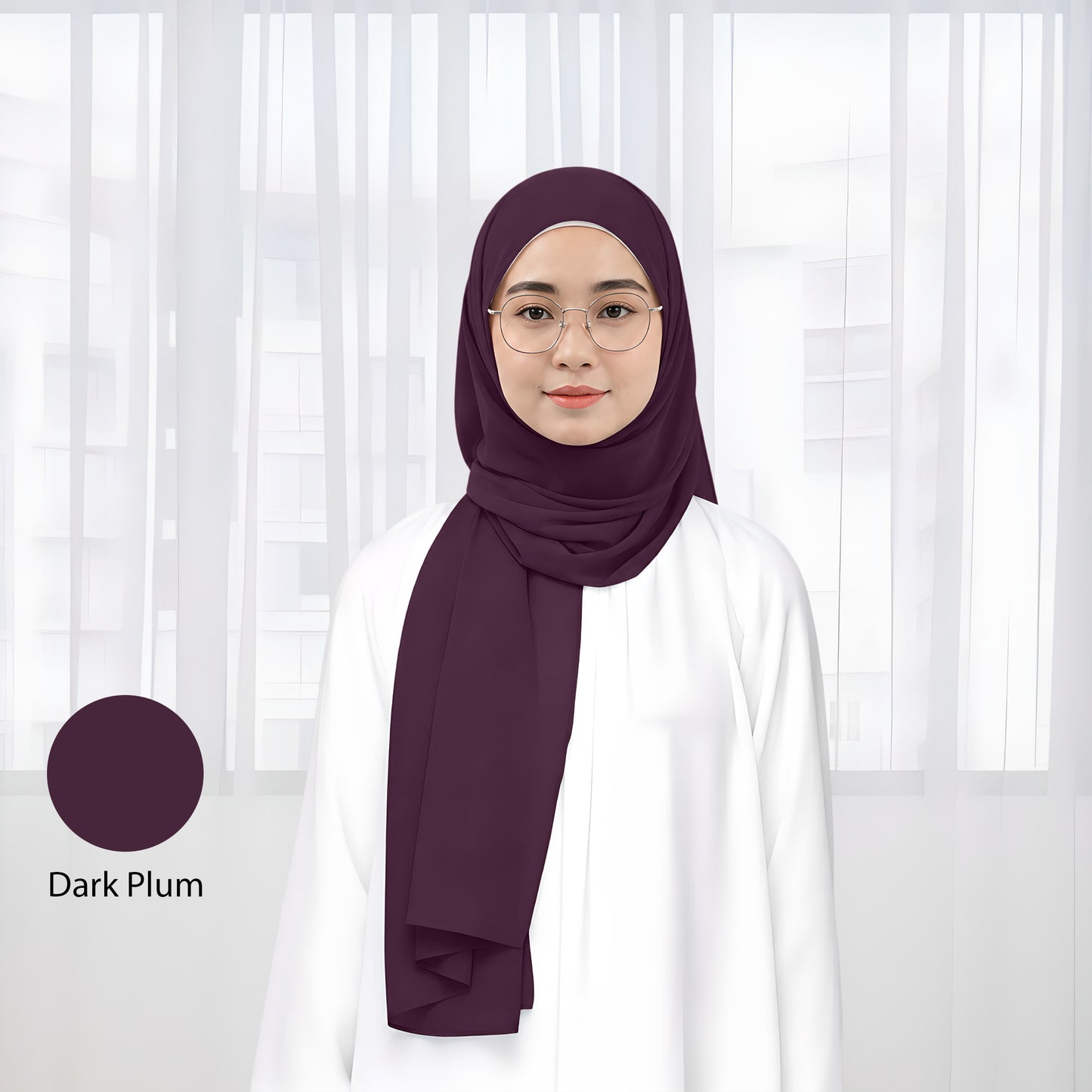 Premium Heavy Chiffon Plain Shawl 2 Meter No5 Burnt Burgundy
