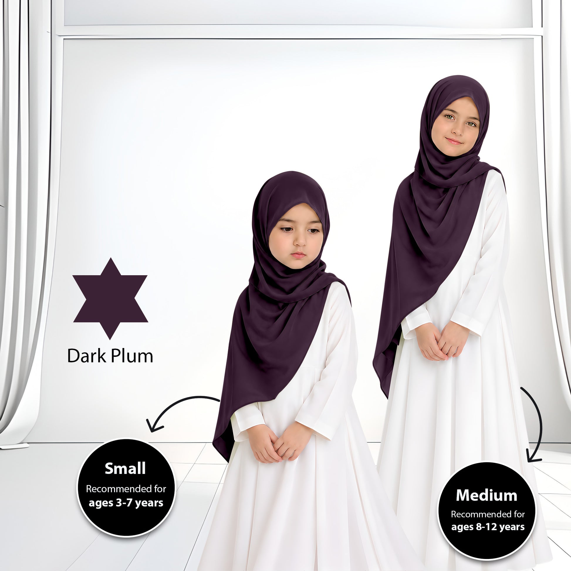 Kids Heavy Chiffon Budak Shawl - No29 Teal Blue