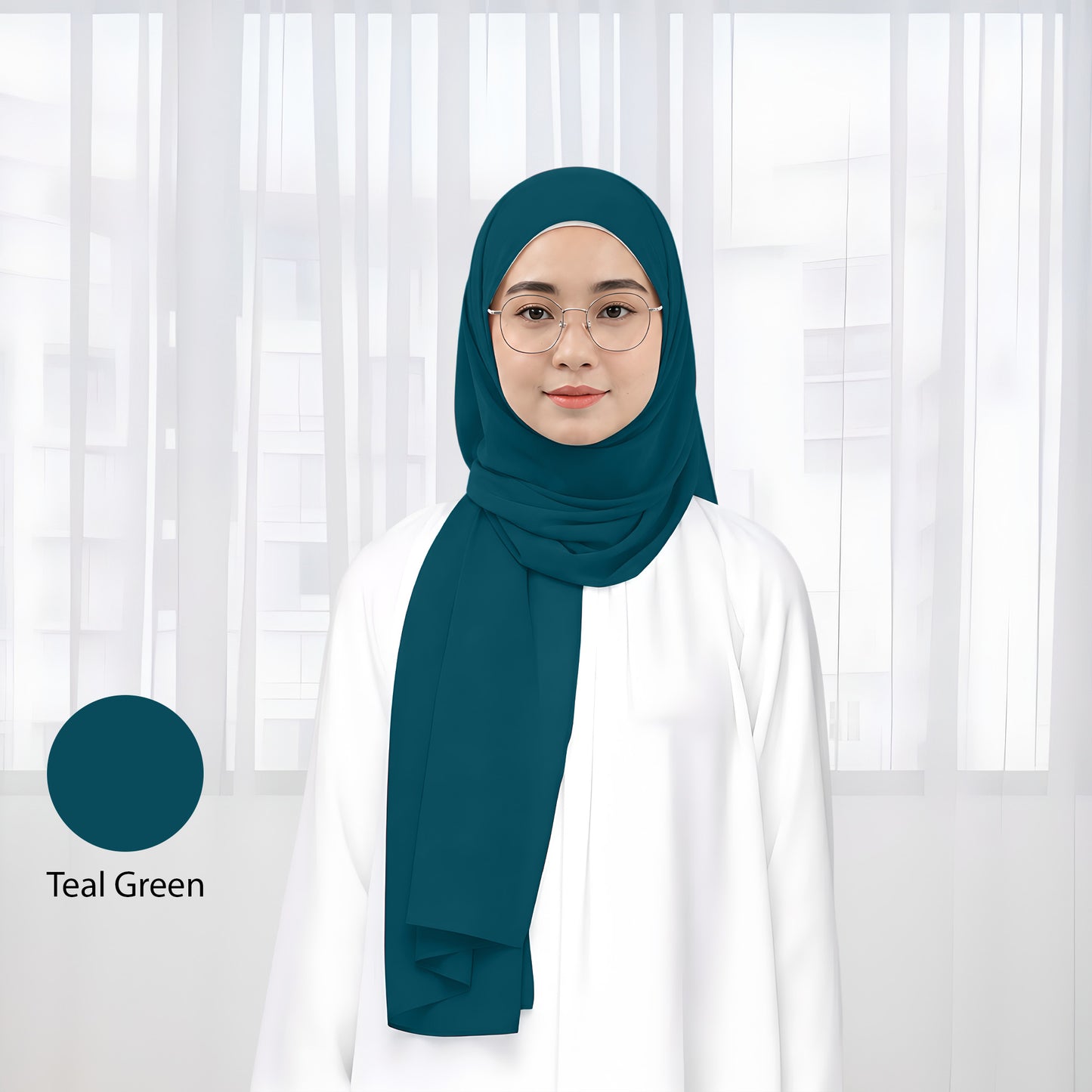 Premium Heavy Chiffon Plain Shawl 2 Meter No32 Soft Nude