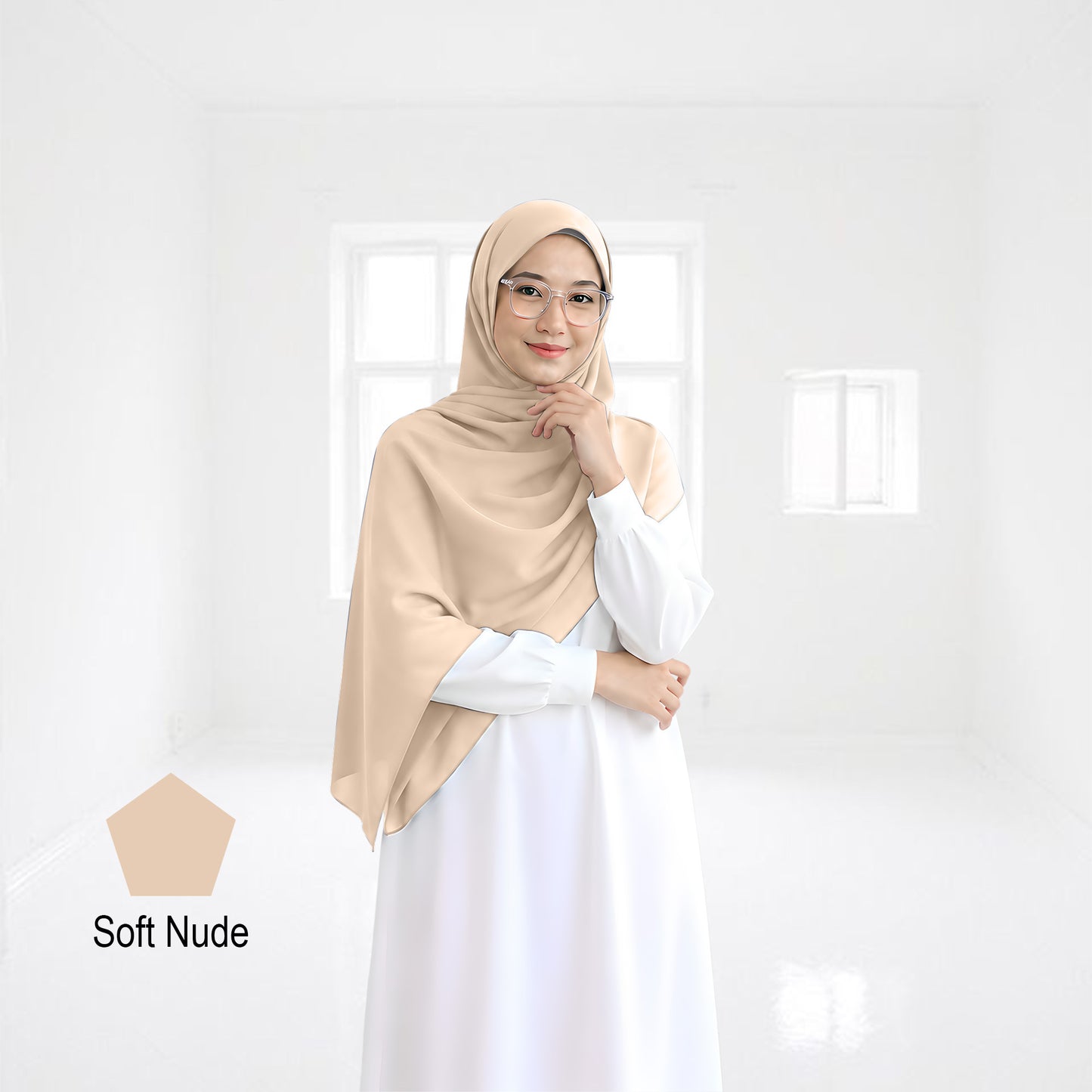 Premium Heavy Chiffon Full Curve Shawl 2 Meter - No37 Pastel Mint Green