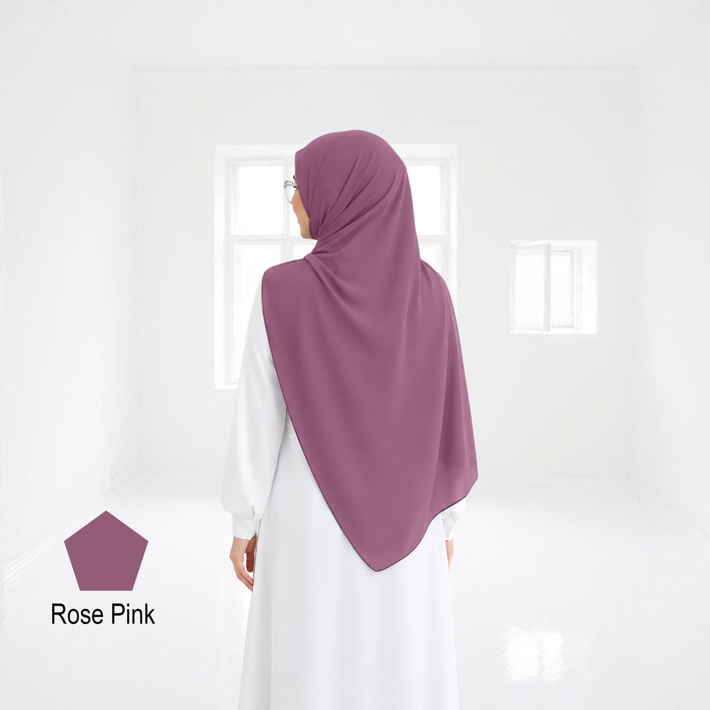 Premium Heavy Chiffon Full Curve Shawl 2 Meter - No38 Purple Ash