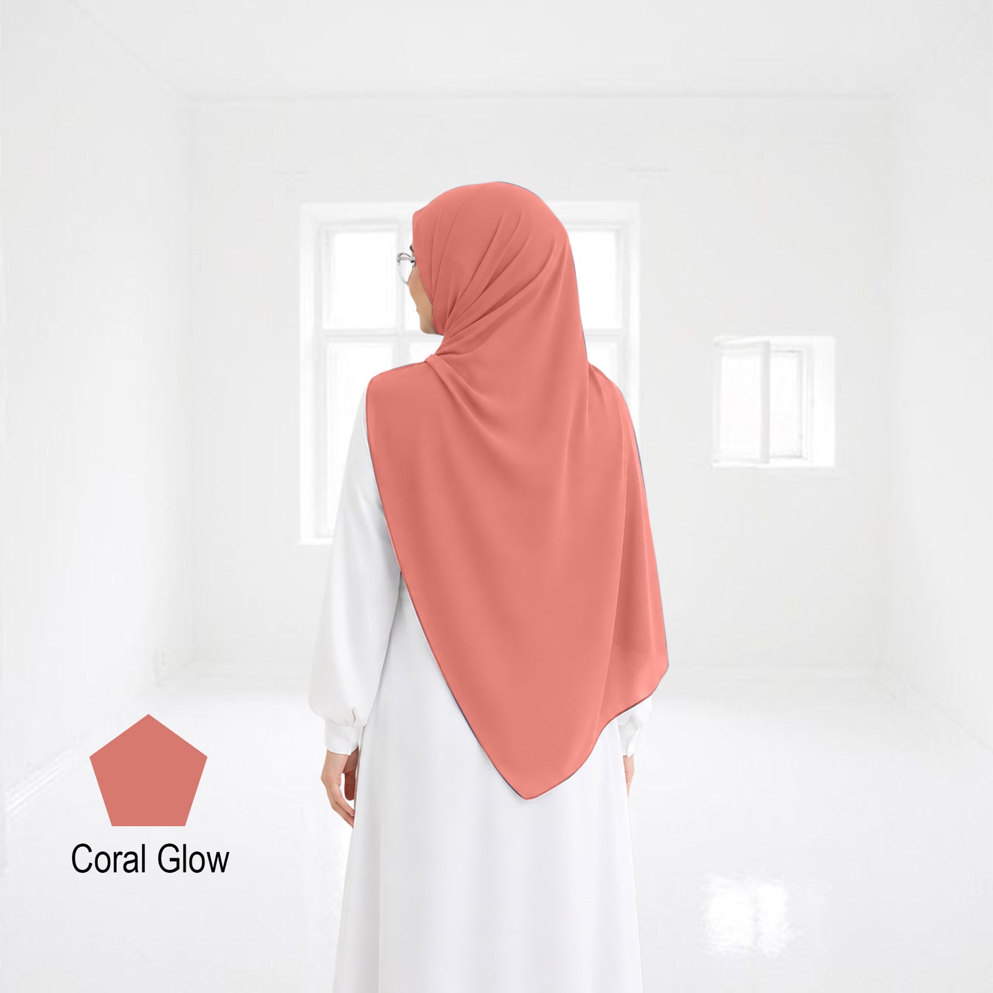 Premium Heavy Chiffon Full Curve Shawl 2 Meter - No42 Soft Cream