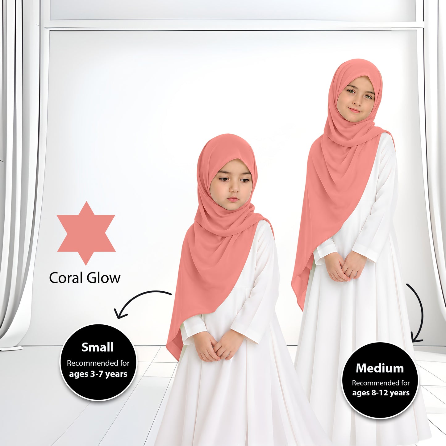 Kids Heavy Chiffon Budak Shawl - 