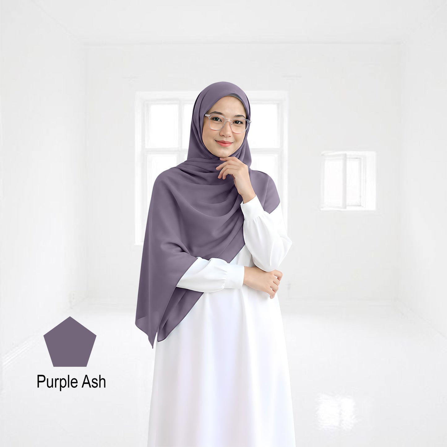 Premium Heavy Chiffon Full Curve Shawl 2 Meter - No47 Dark Purple