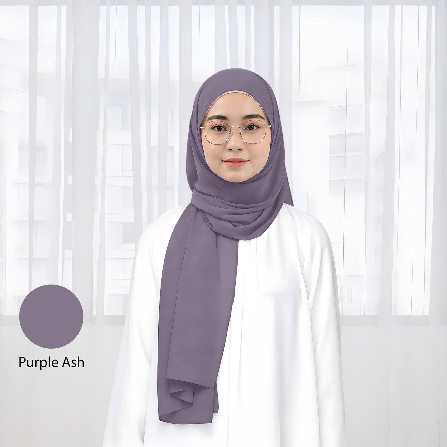 Premium Heavy Chiffon Plain Shawl 2 Meter No43 Pastel Pink