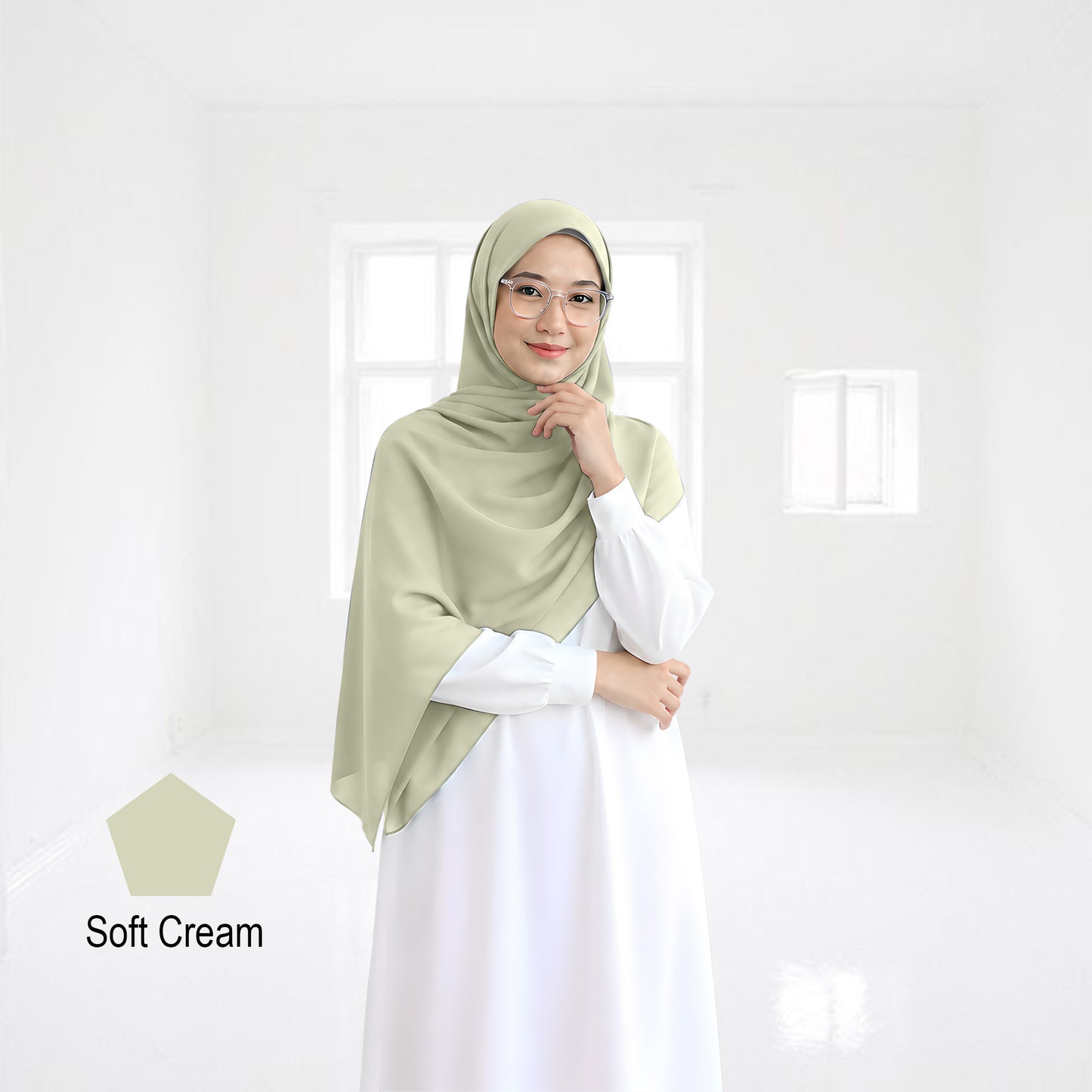 Premium Heavy Chiffon Full Curve Shawl 2 Meter - No49 Steel Blue