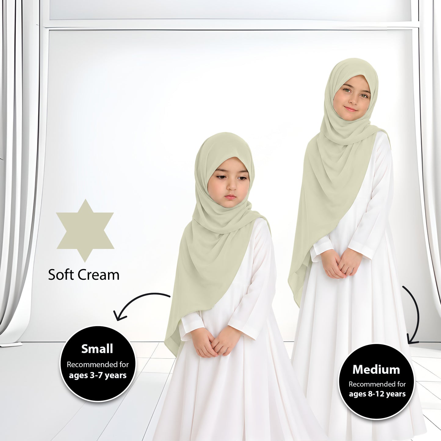 Kids Heavy Chiffon Budak Shawl - 