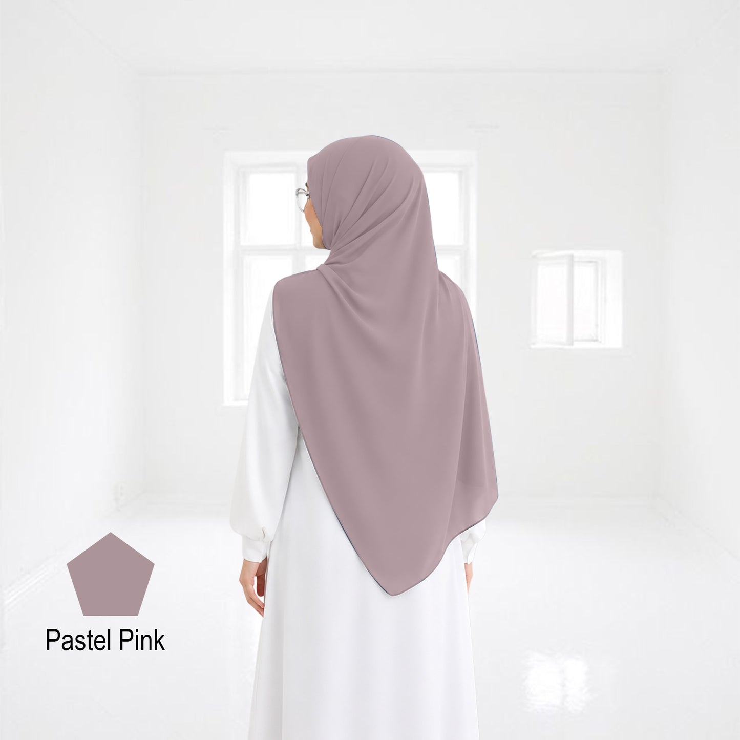 Premium Heavy Chiffon Full Curve Shawl 2 Meter - No50 Dark Mint Green