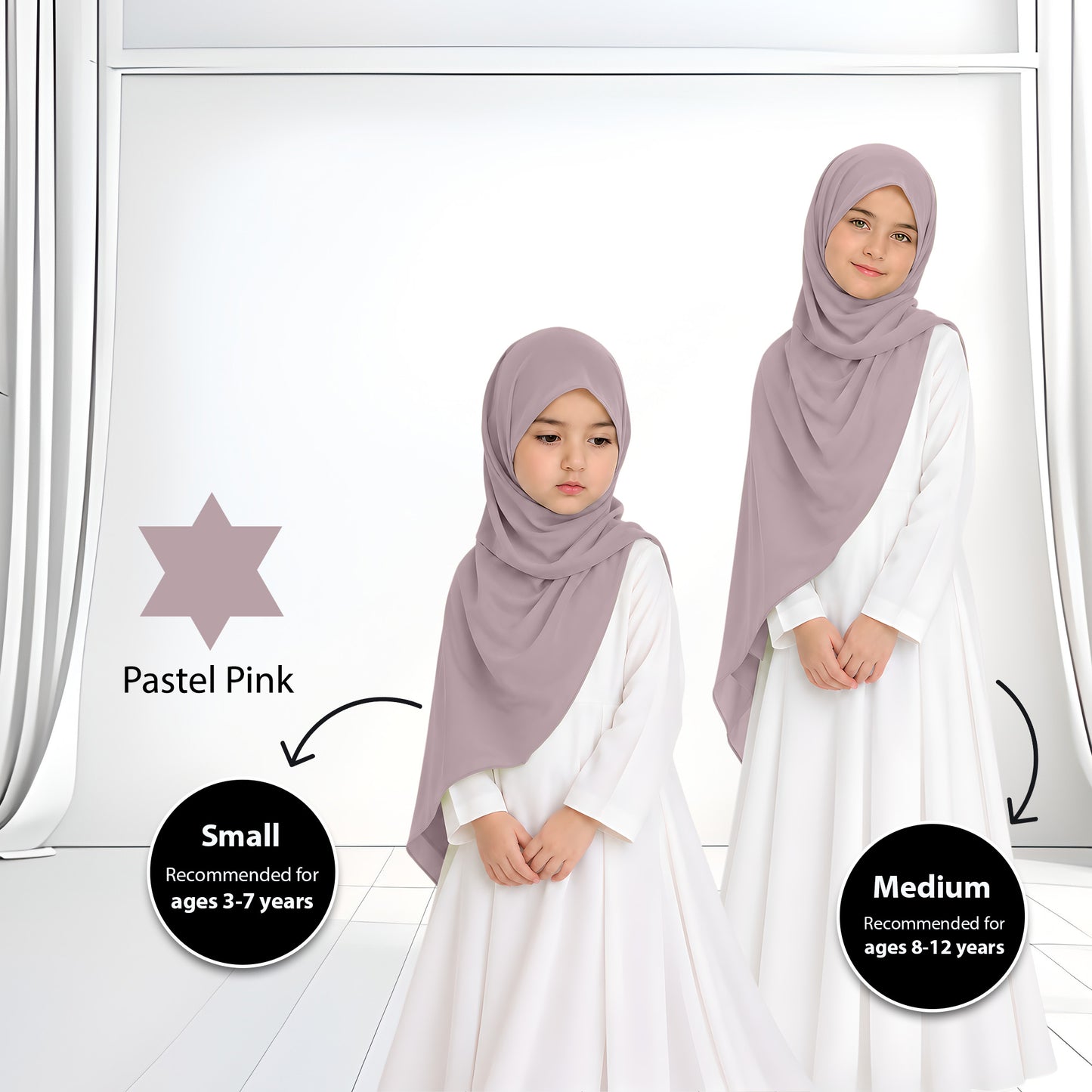 Kids Heavy Chiffon Budak Shawl - 