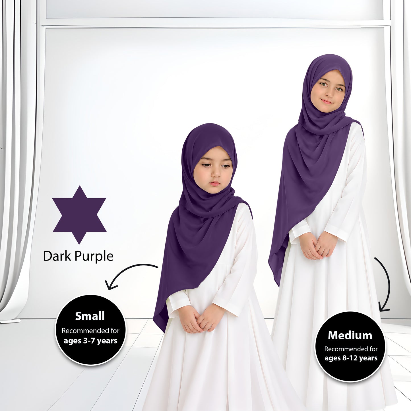 Kids Heavy Chiffon Budak Shawl - No49 Steel Blue