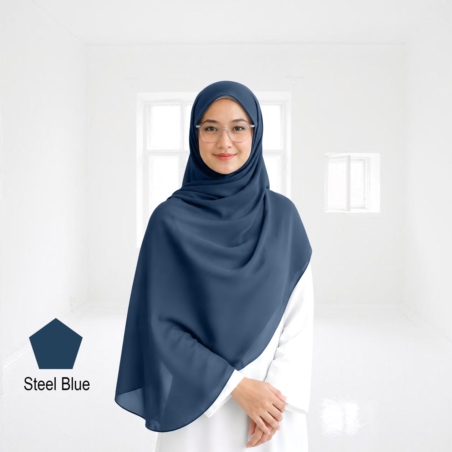 Premium Heavy Chiffon Full Curve Shawl 2 Meter - No52 Soft Mint Green