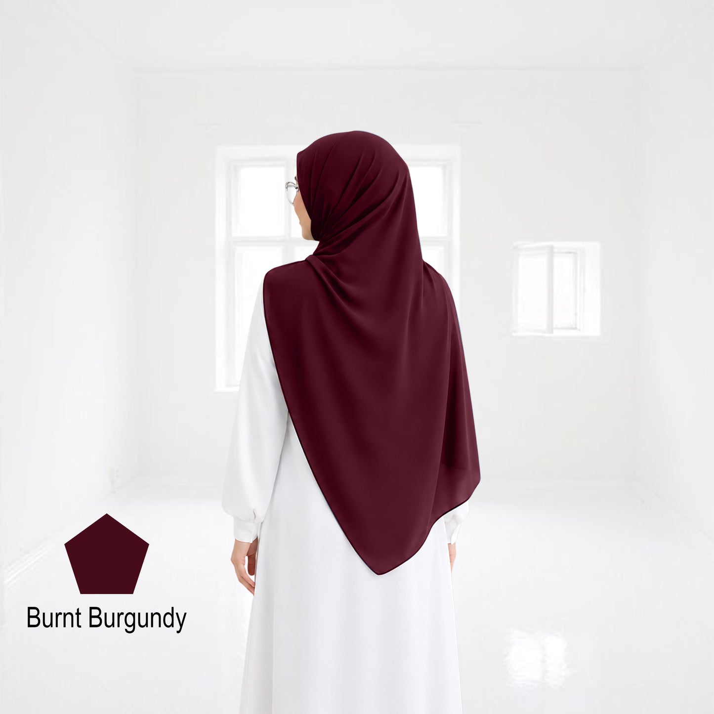 Premium Heavy Chiffon Full Curve Shawl 2 Meter - No7 Velvet Burgundy