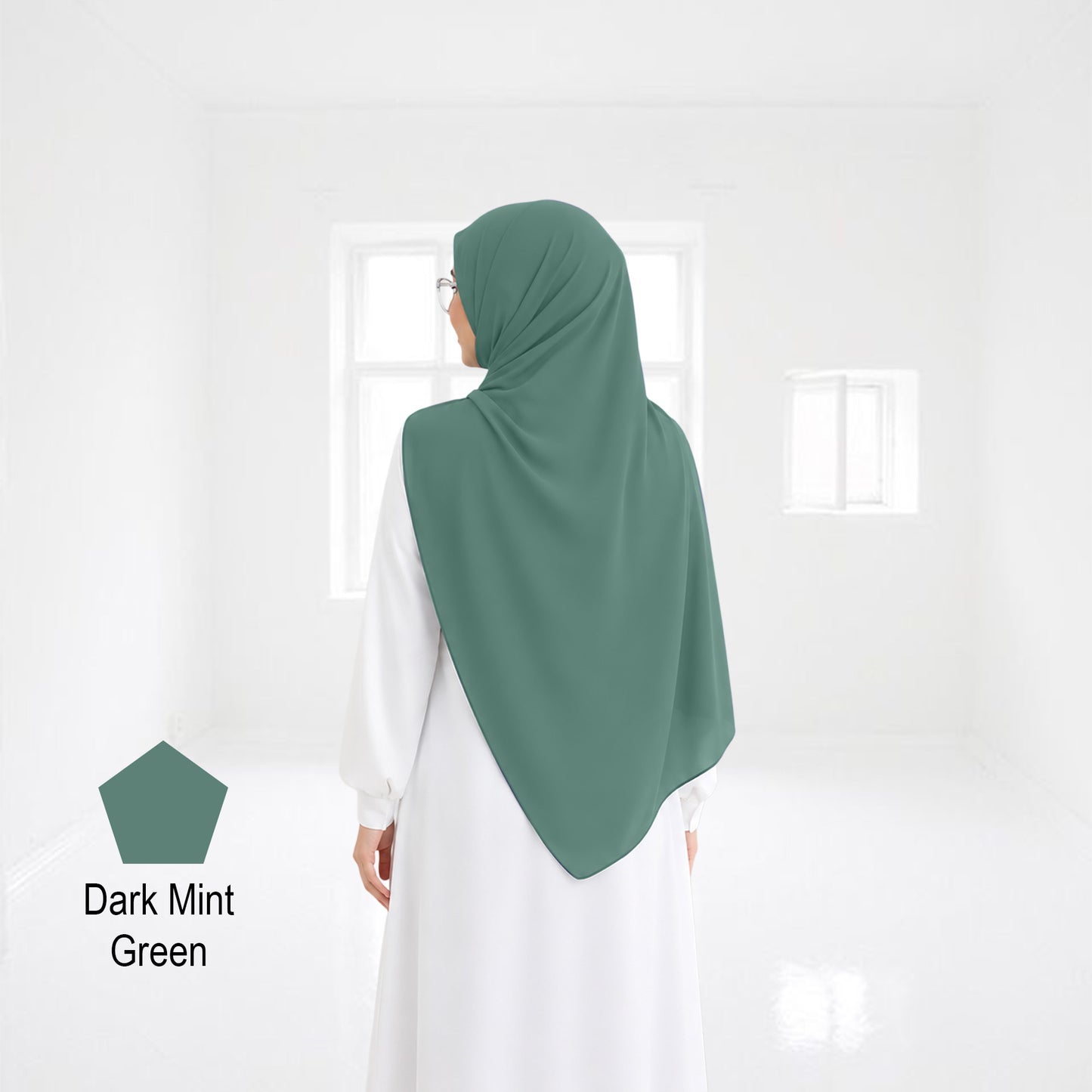Premium Heavy Chiffon Full Curve Shawl 2 Meter - No55 Grey