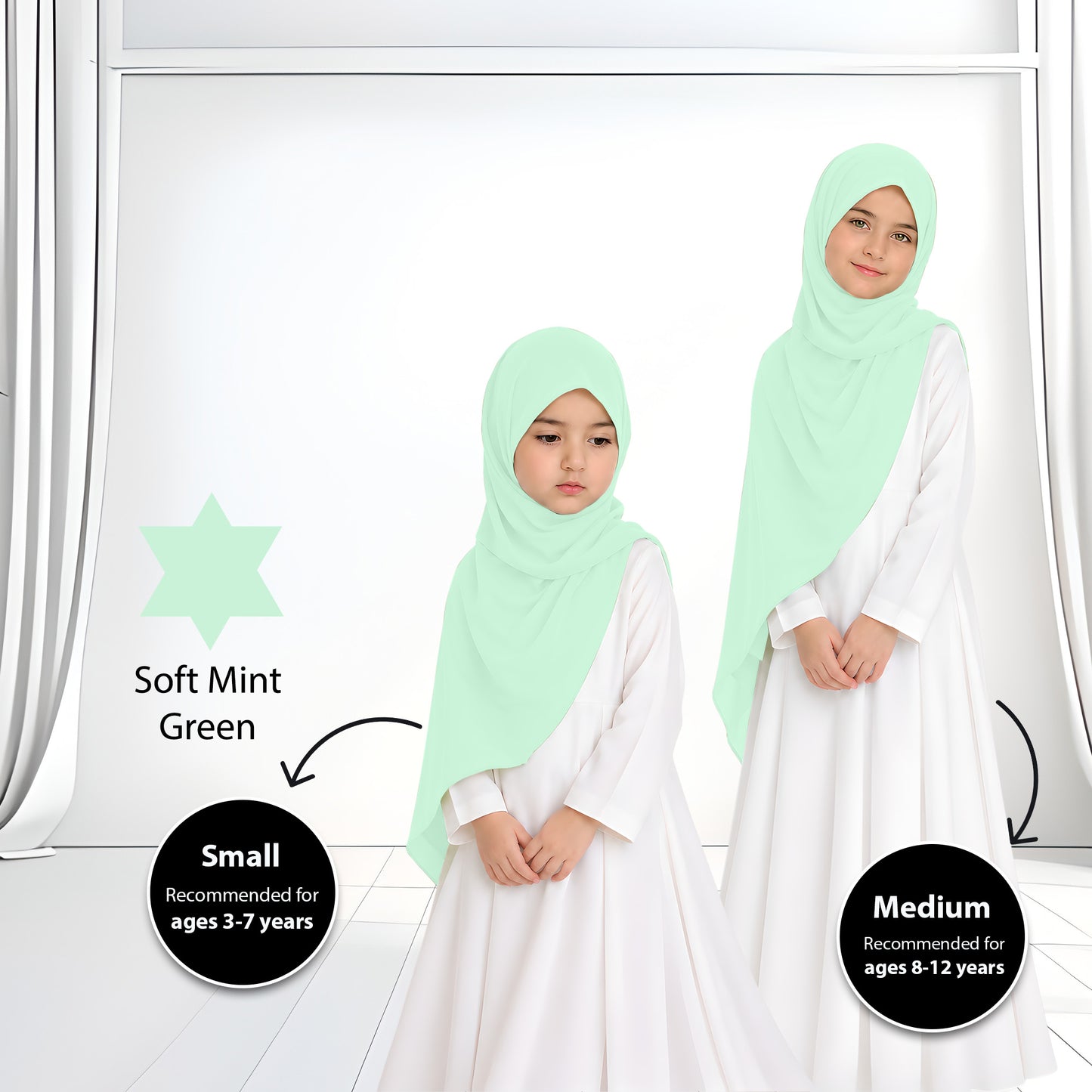 Kids Heavy Chiffon Budak Shawl - 