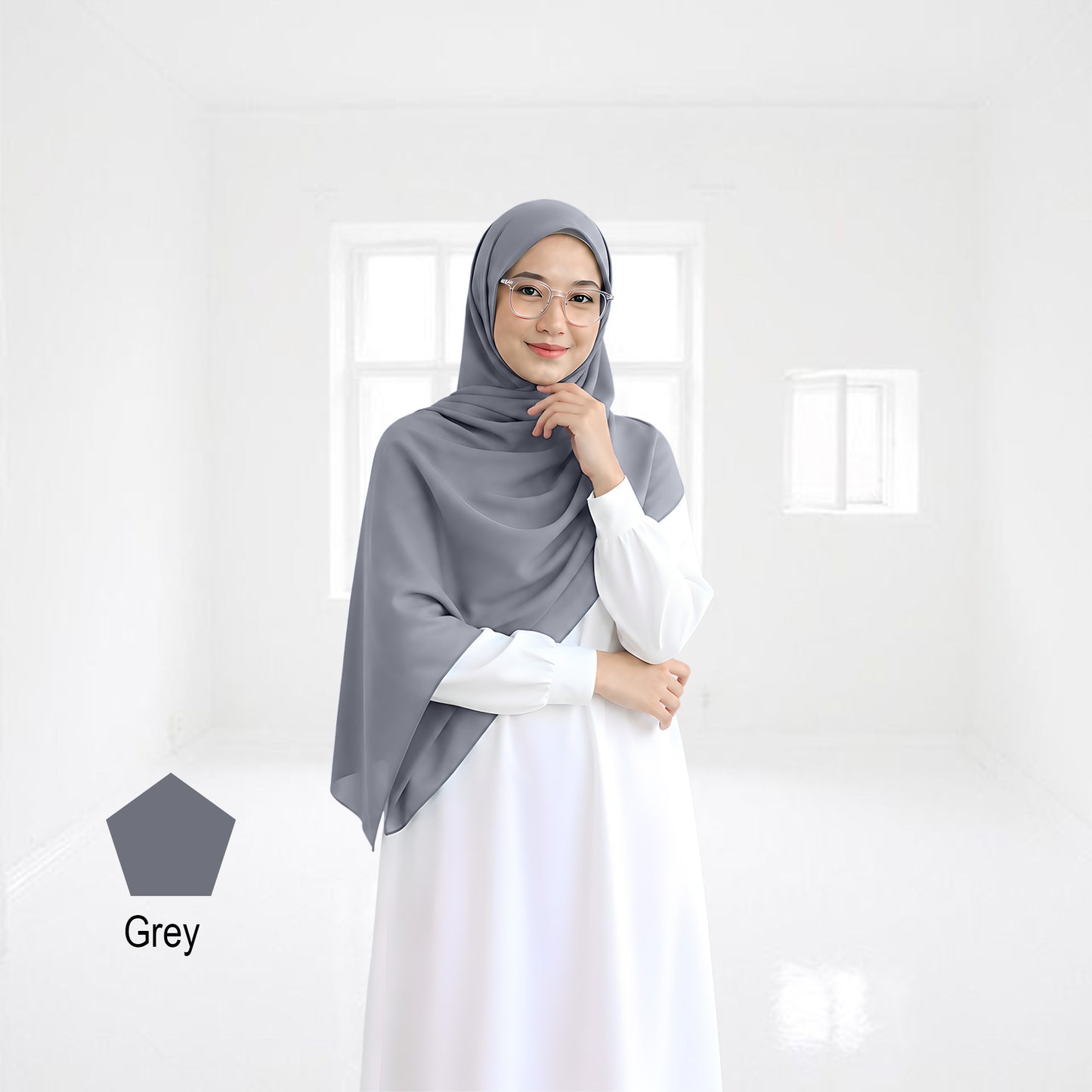 Premium Heavy Chiffon Full Curve Shawl 2 Meter - No59 Light Pink