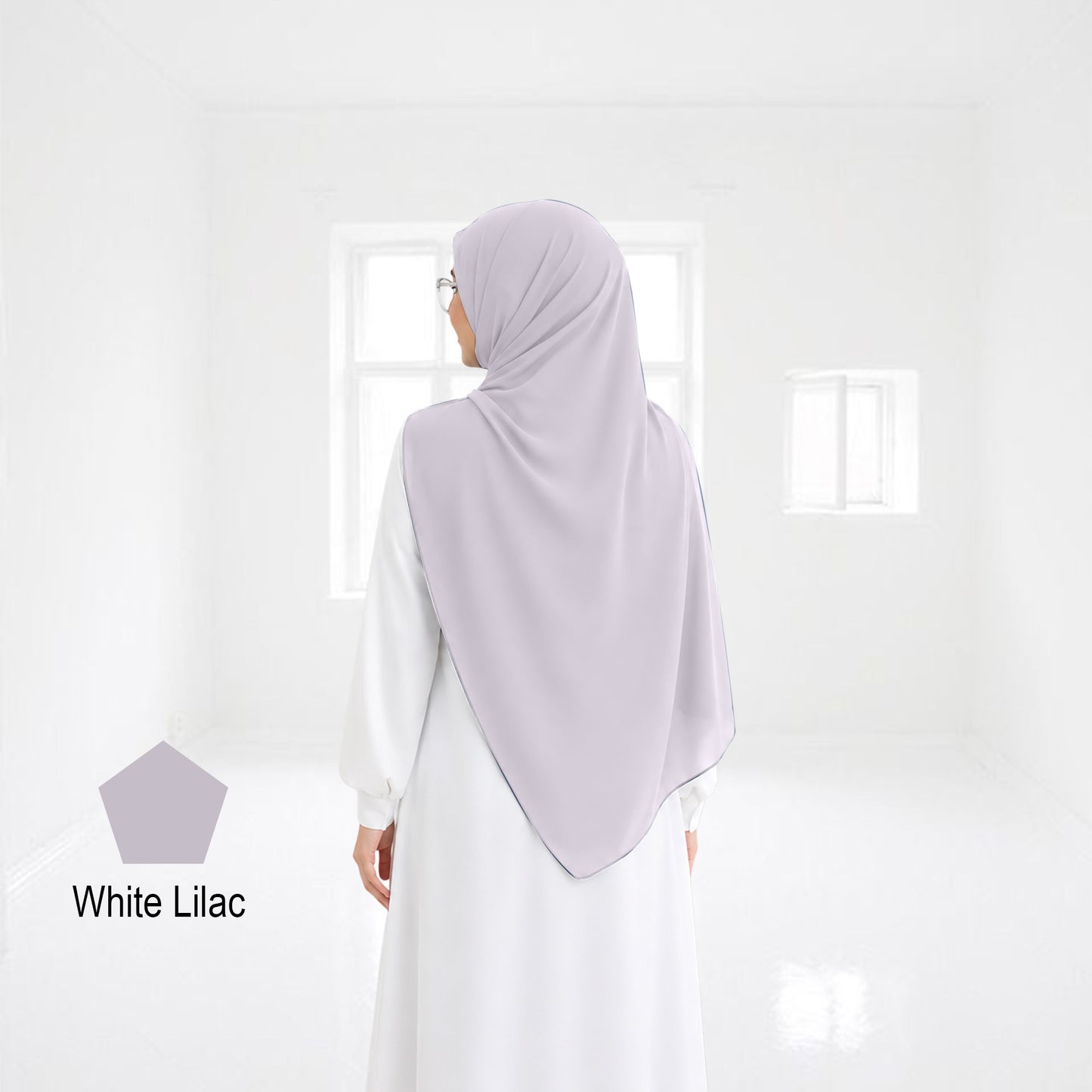 Premium Heavy Chiffon Full Curve Shawl 2 Meter - No60 Lilac